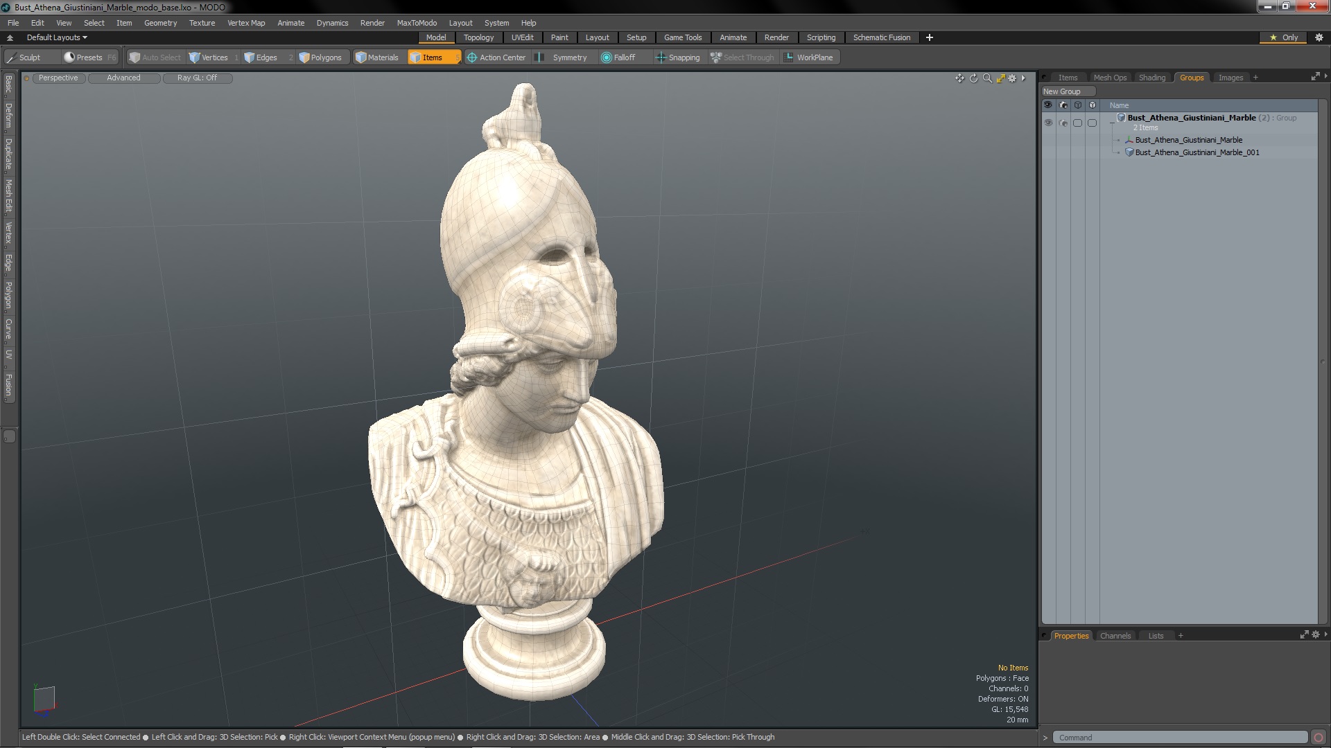 3D Bust Athena Giustiniani Marble for 3D Print model