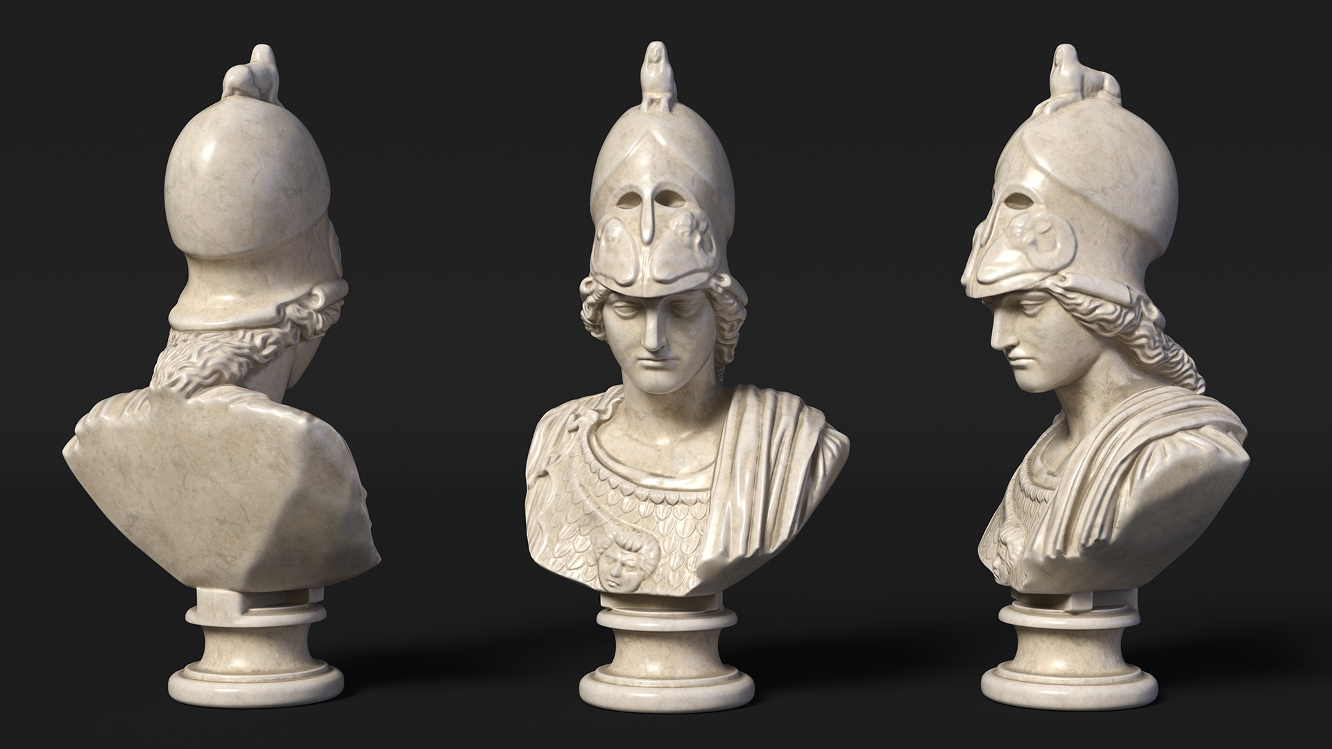3D Bust Athena Giustiniani Marble for 3D Print model