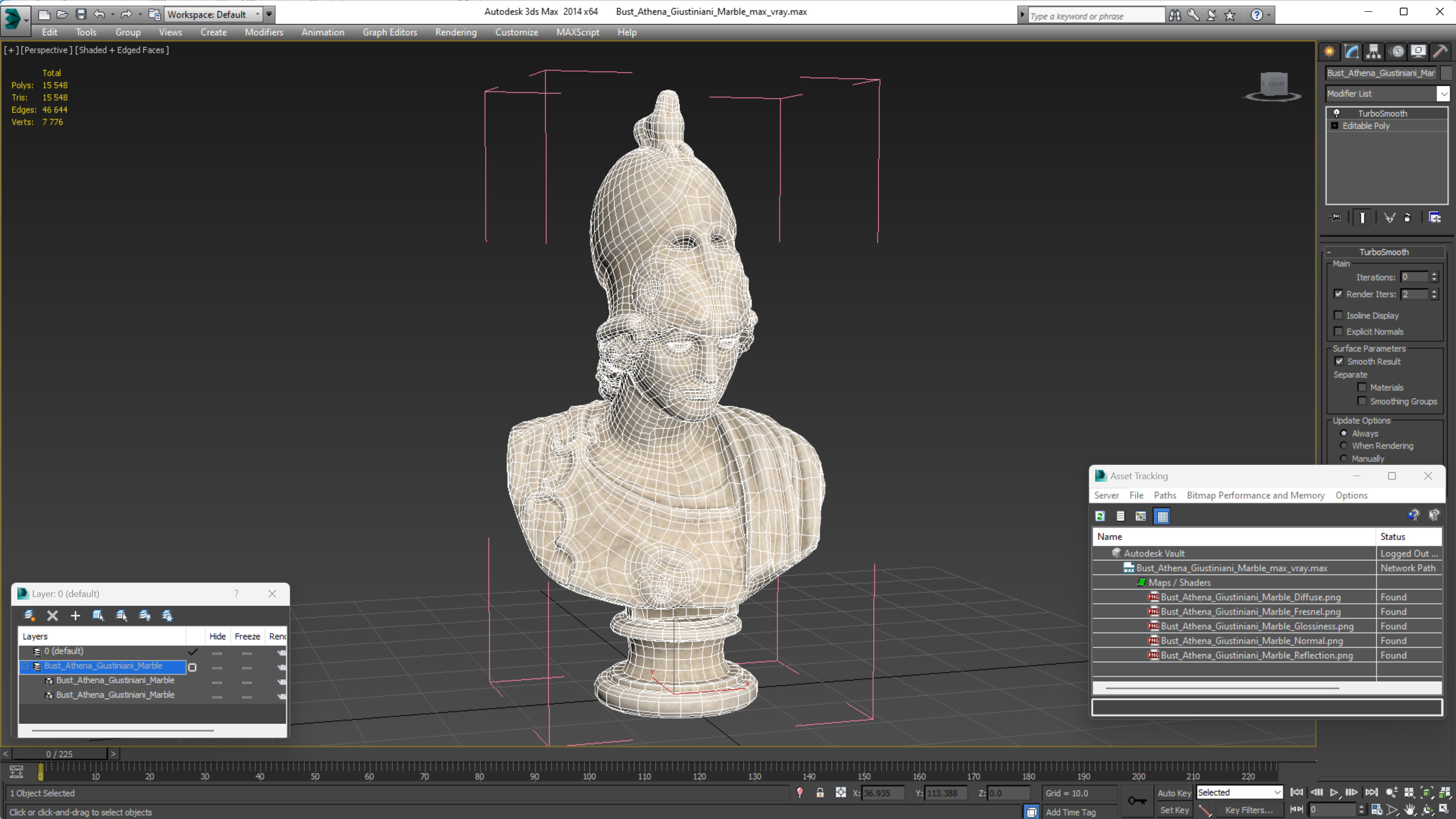 3D Bust Athena Giustiniani Marble for 3D Print model