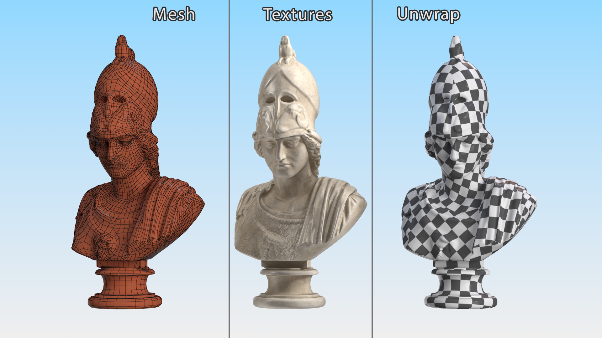 3D Bust Athena Giustiniani Marble for 3D Print model