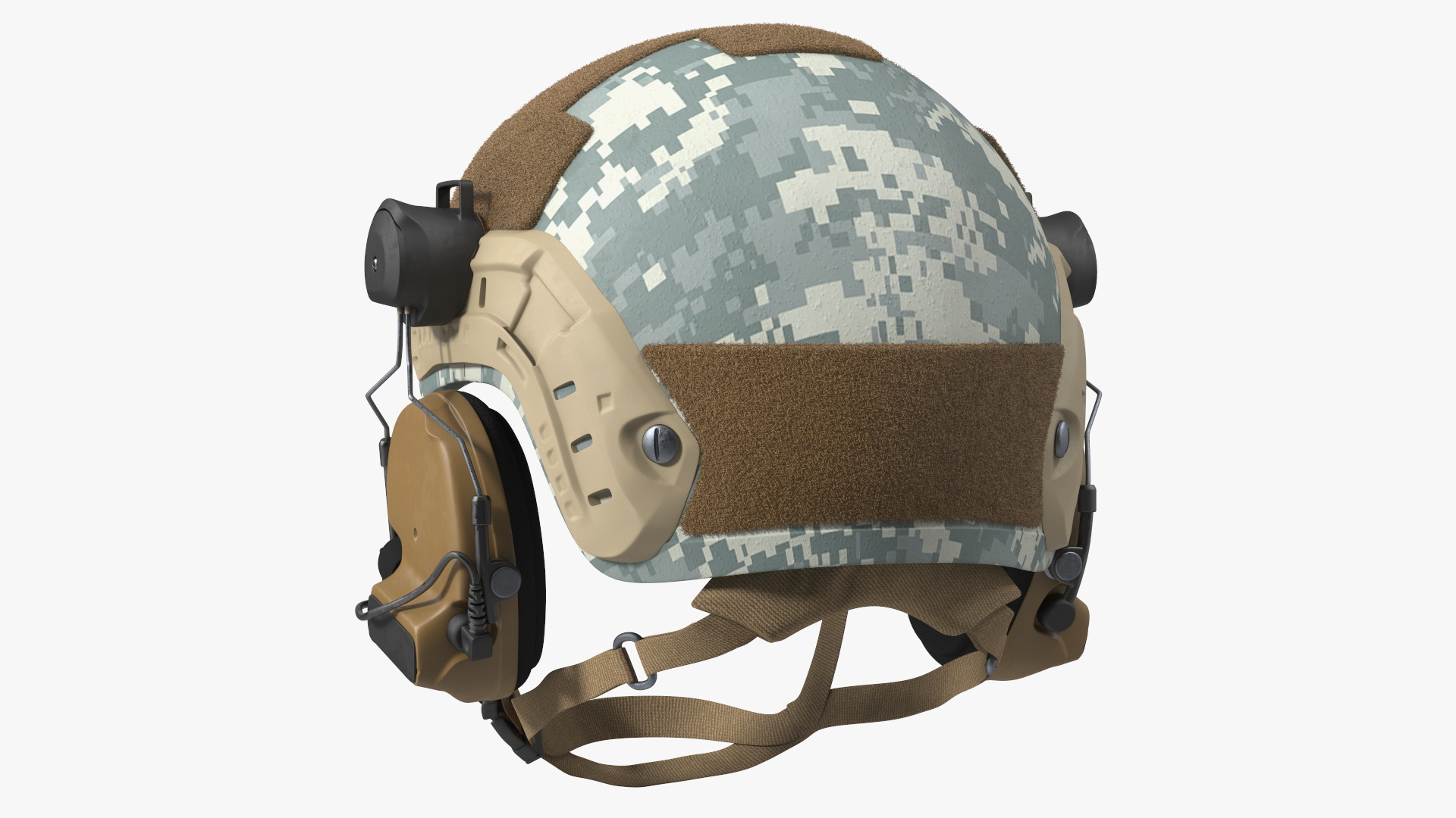 3D Fully Equipped Military Soldier in Grey Camo Walking Fur