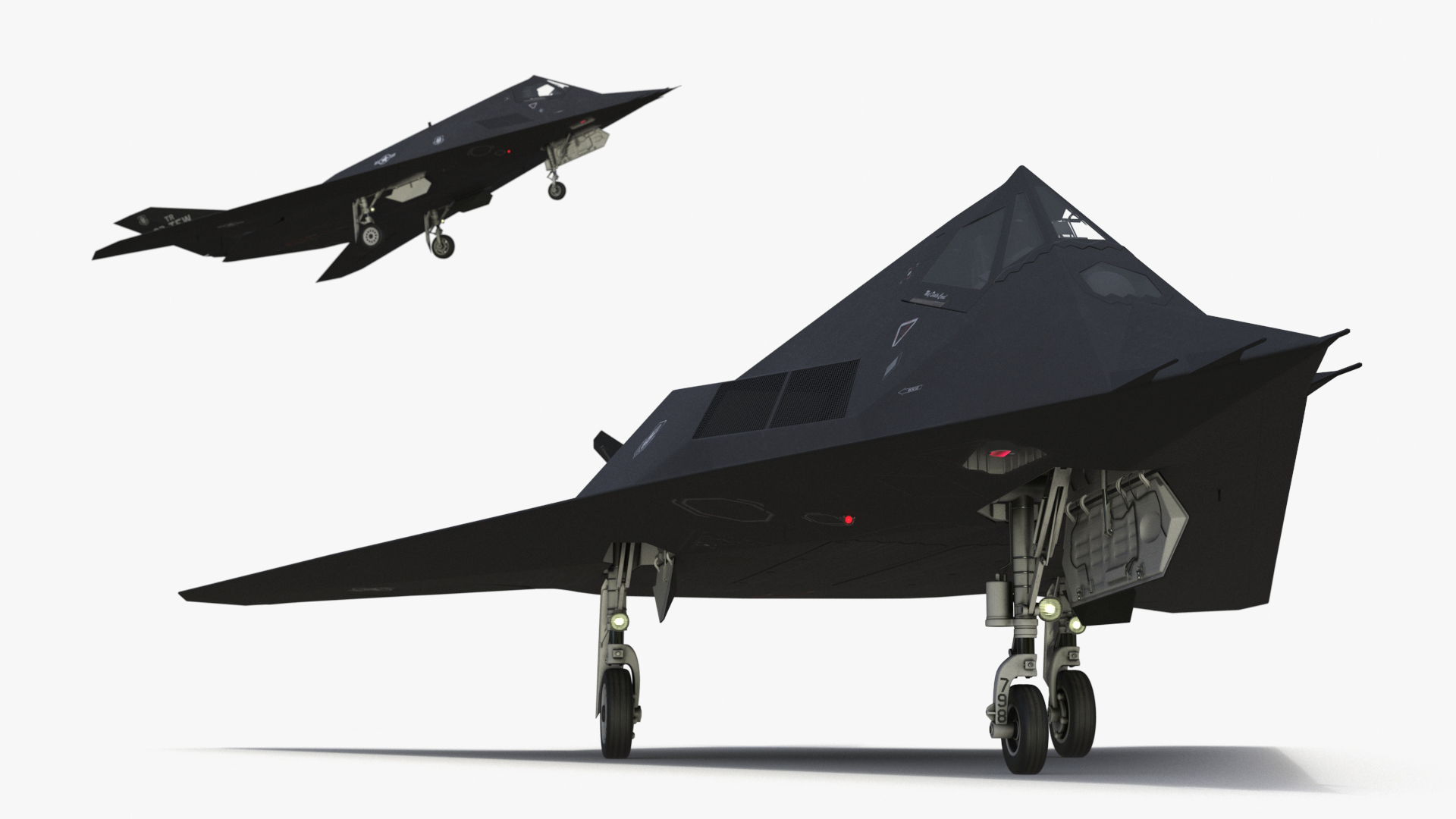 Lockheed F-117 Nighthawk Stealth Aircraft Simplified 3D