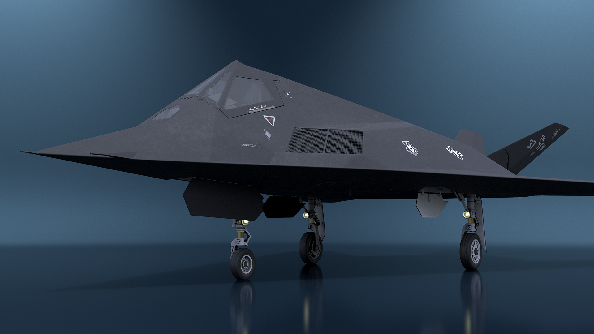 Lockheed F-117 Nighthawk Stealth Aircraft Simplified 3D