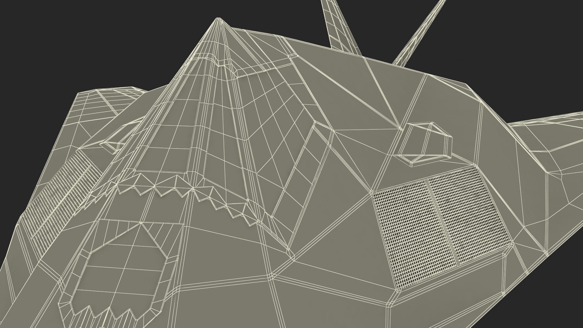 Lockheed F-117 Nighthawk Stealth Aircraft Simplified 3D