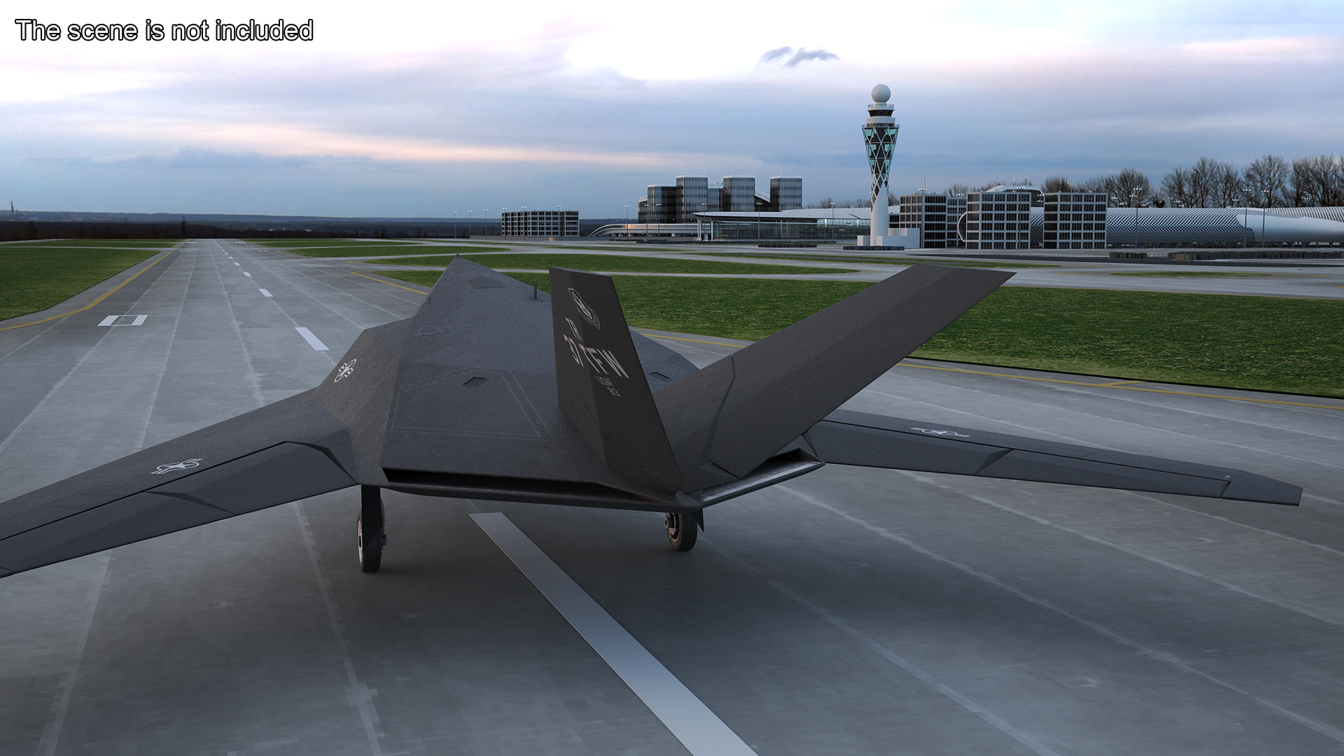 Lockheed F-117 Nighthawk Stealth Aircraft Simplified 3D