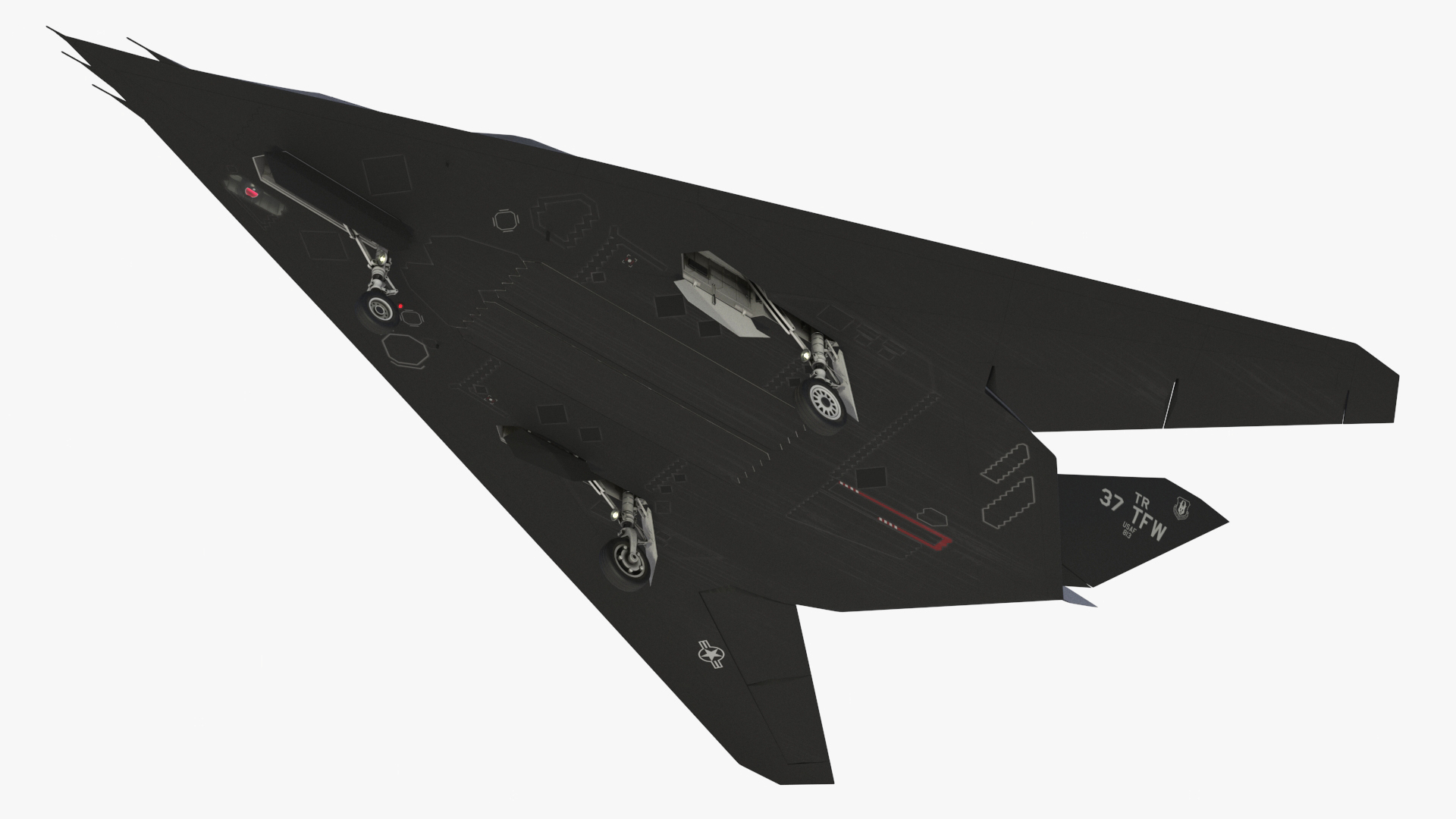 Lockheed F-117 Nighthawk Stealth Aircraft Simplified 3D