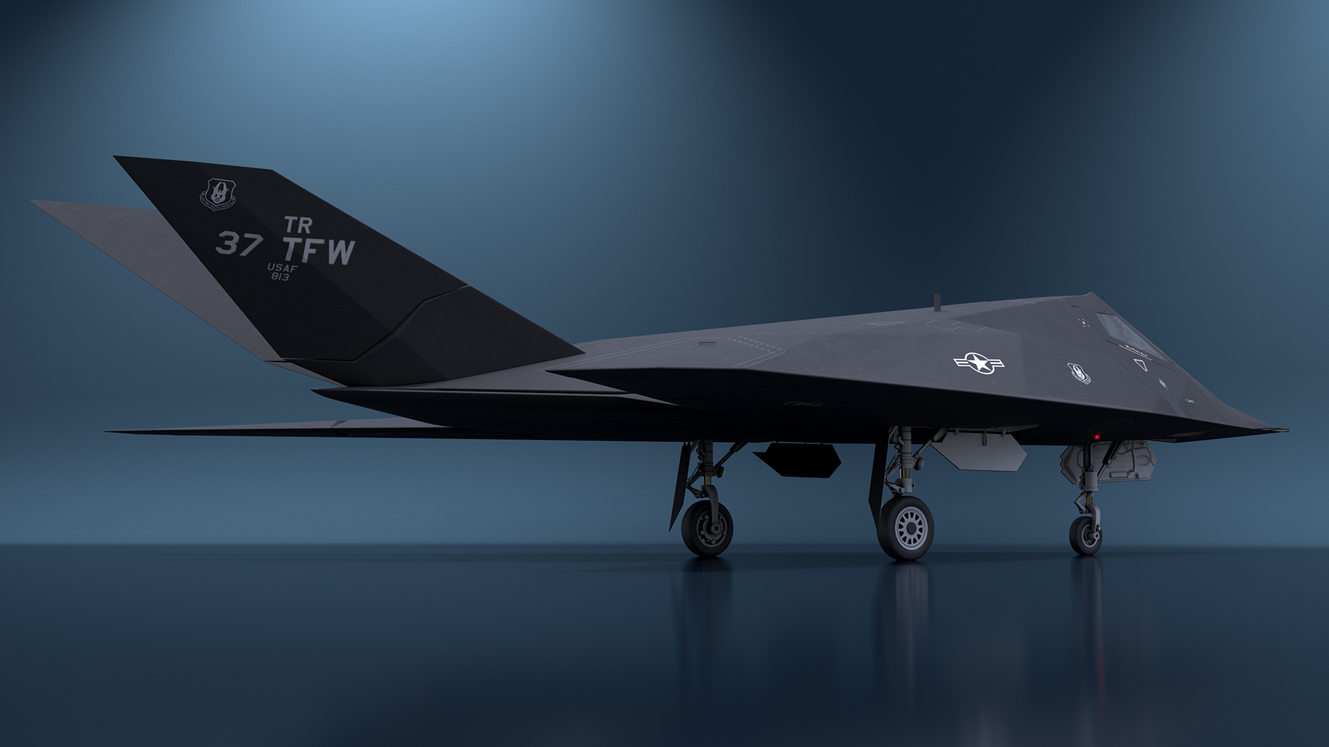 Lockheed F-117 Nighthawk Stealth Aircraft Simplified 3D