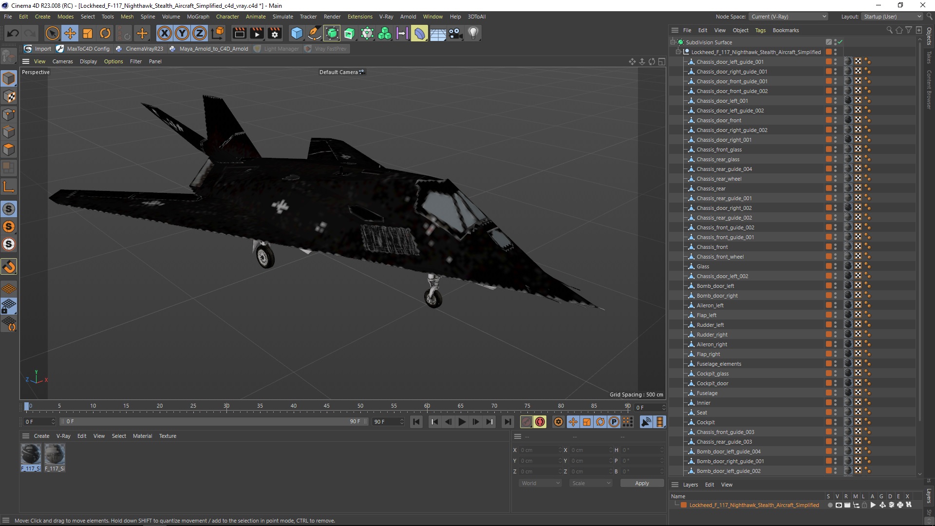 Lockheed F-117 Nighthawk Stealth Aircraft Simplified 3D