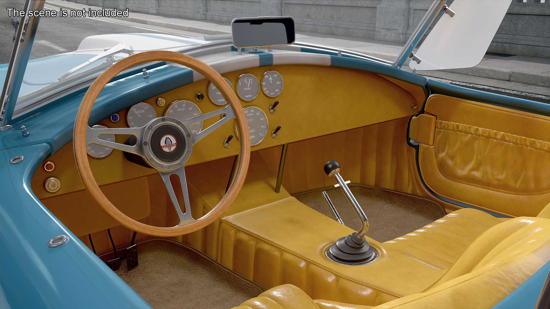 3D model Shelby 427 Cobra Blue Yellow Rigged