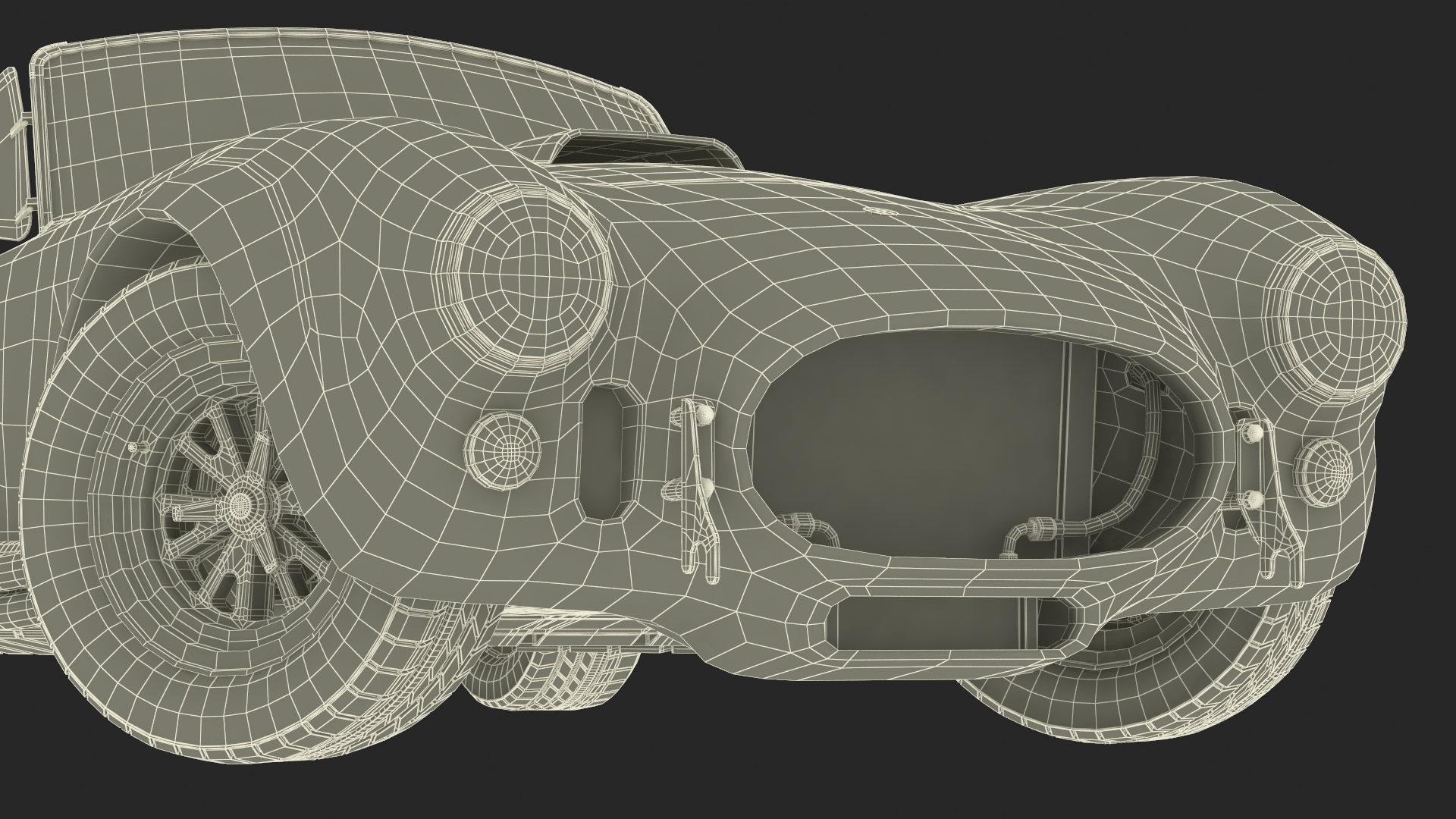 3D model Shelby 427 Cobra Blue Yellow Rigged