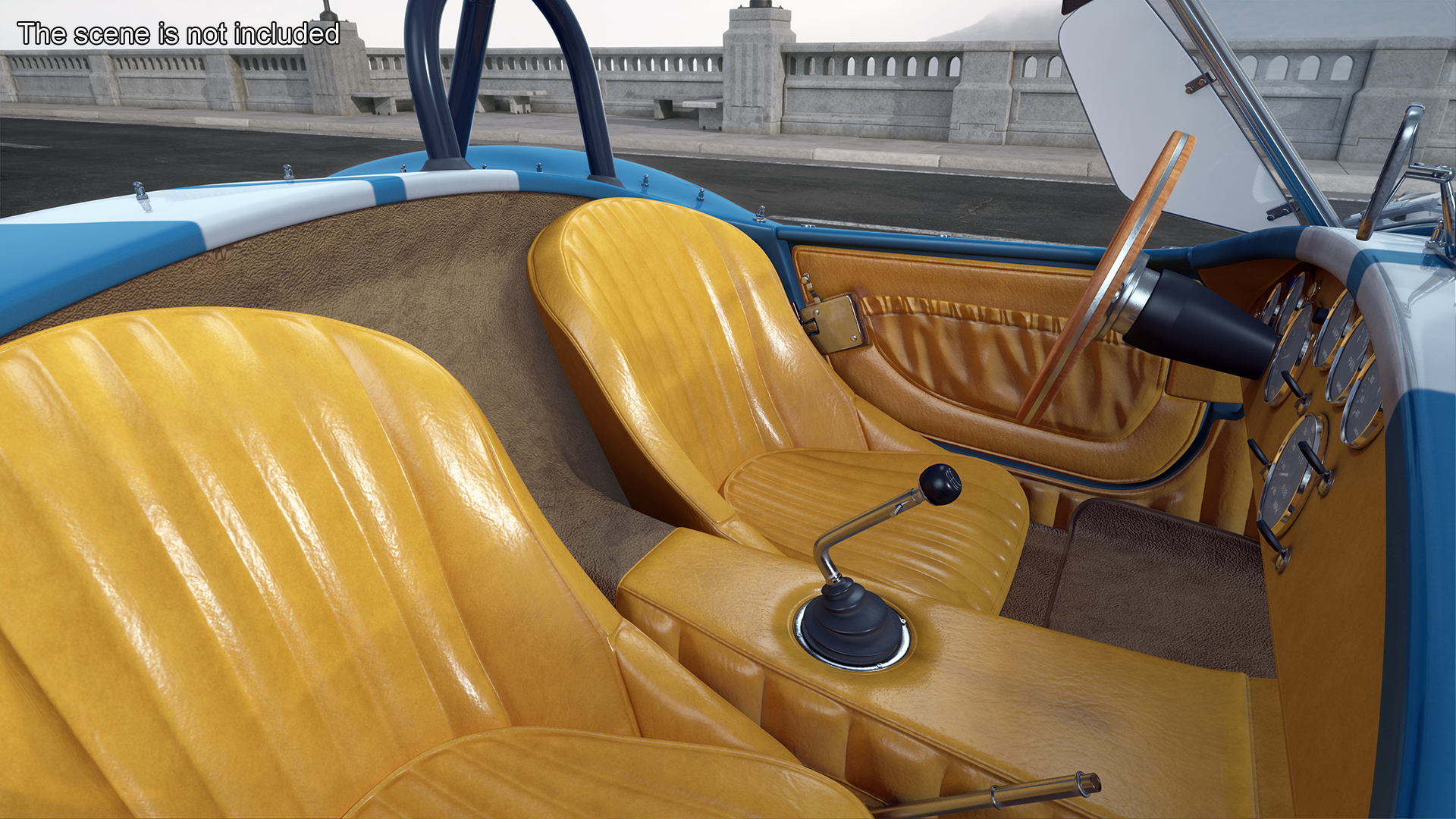 3D model Shelby 427 Cobra Blue Yellow Rigged