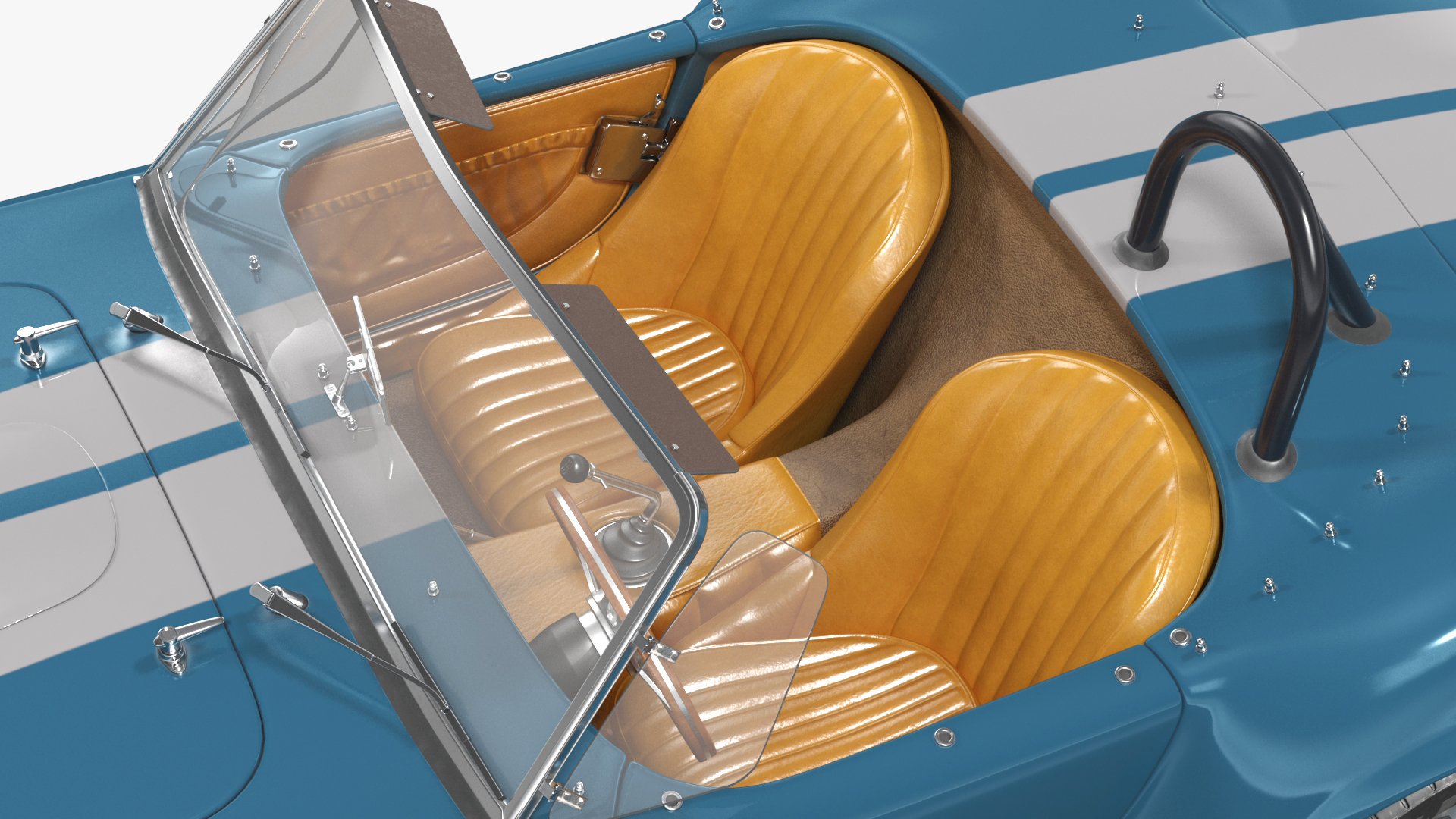 3D model Shelby 427 Cobra Blue Yellow Rigged