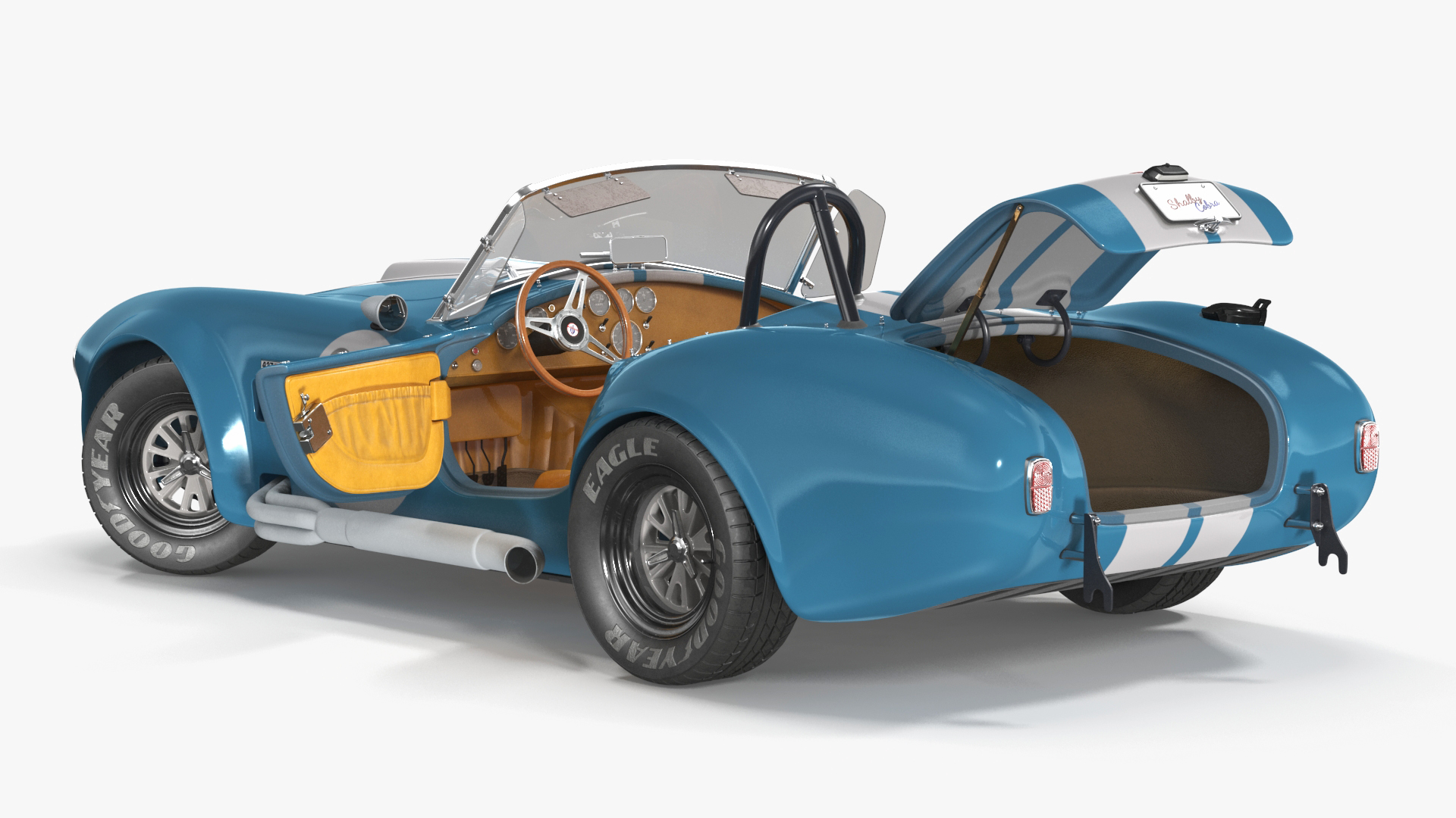 3D model Shelby 427 Cobra Blue Yellow Rigged