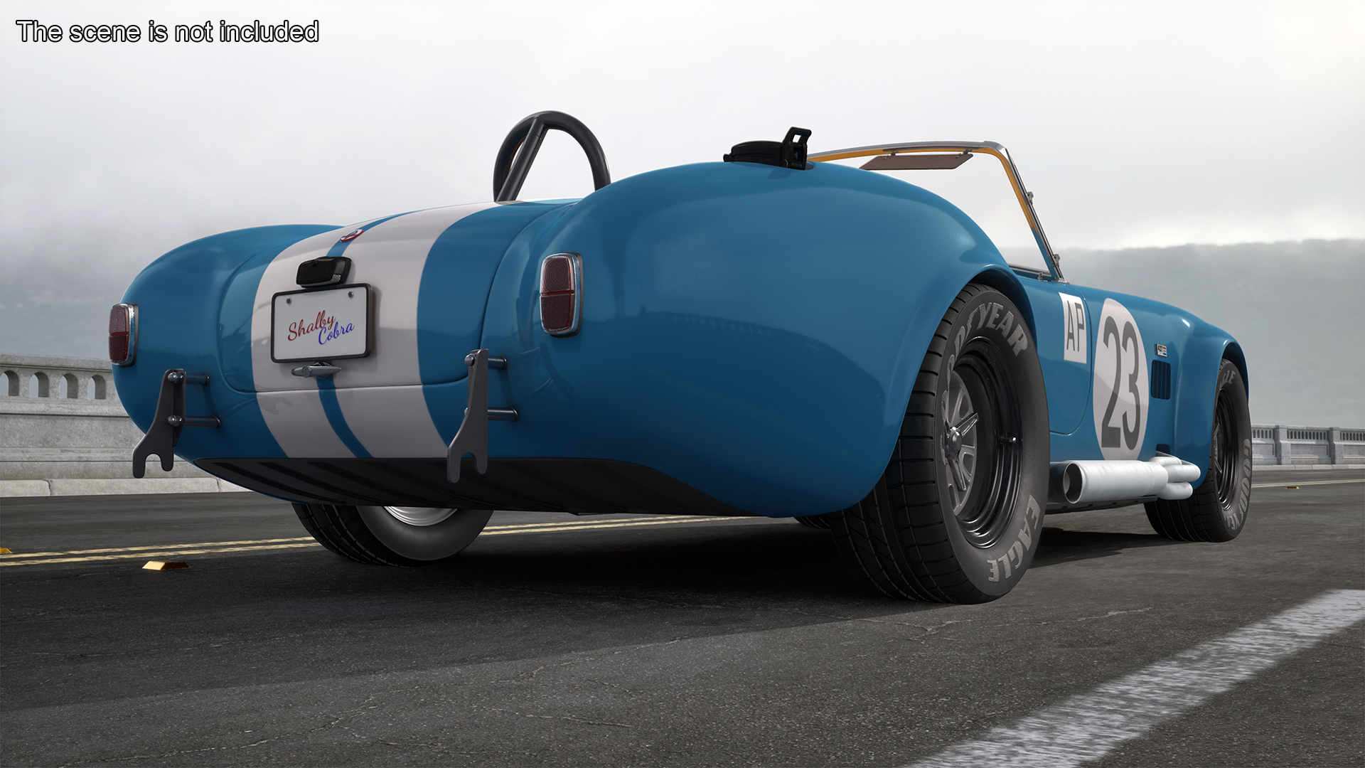 3D model Shelby 427 Cobra Blue Yellow Rigged