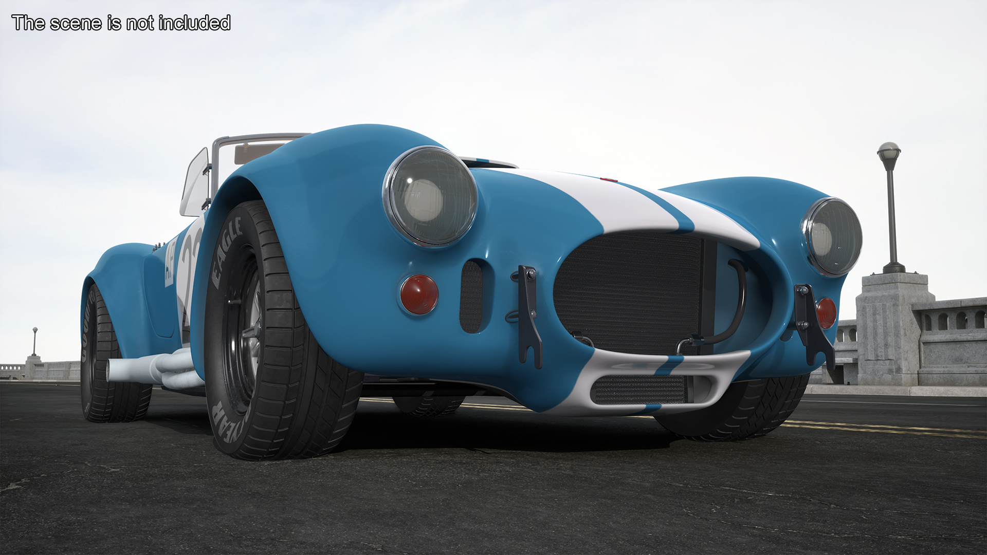 3D model Shelby 427 Cobra Blue Yellow Rigged