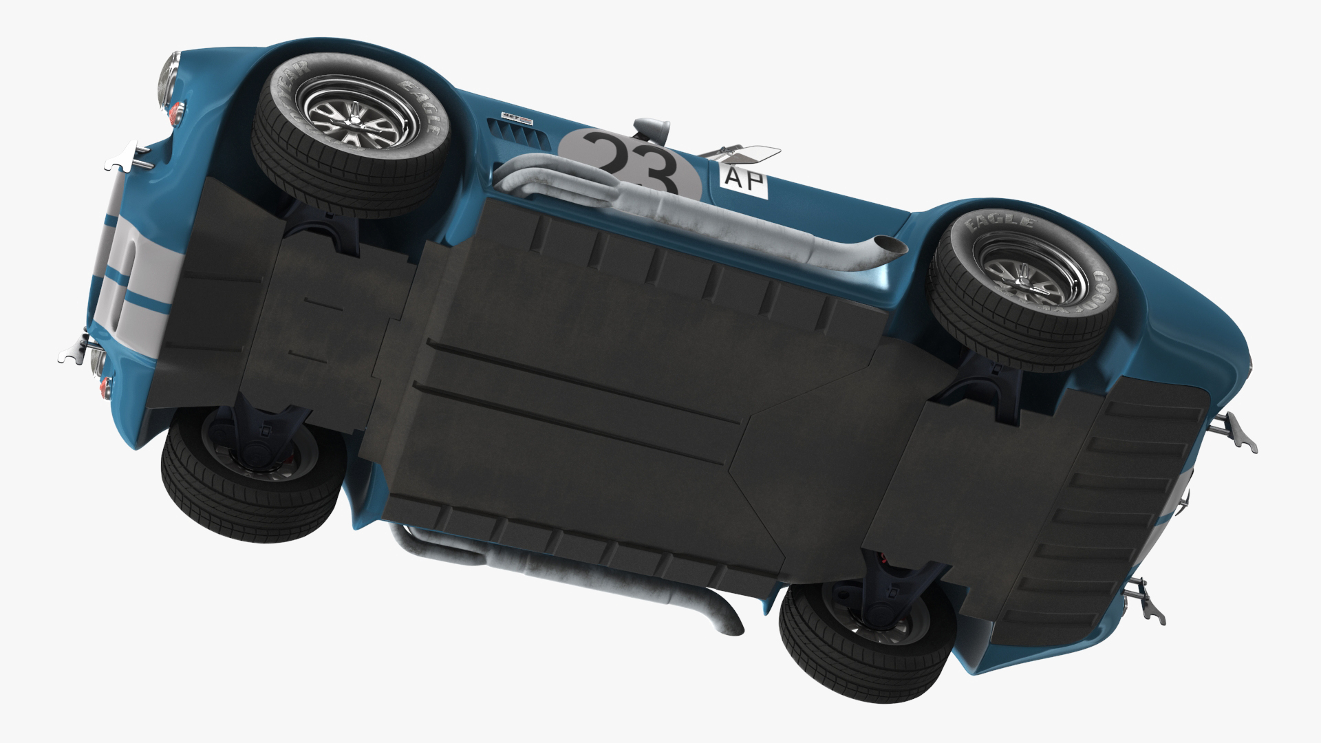 3D model Shelby 427 Cobra Blue Yellow Rigged