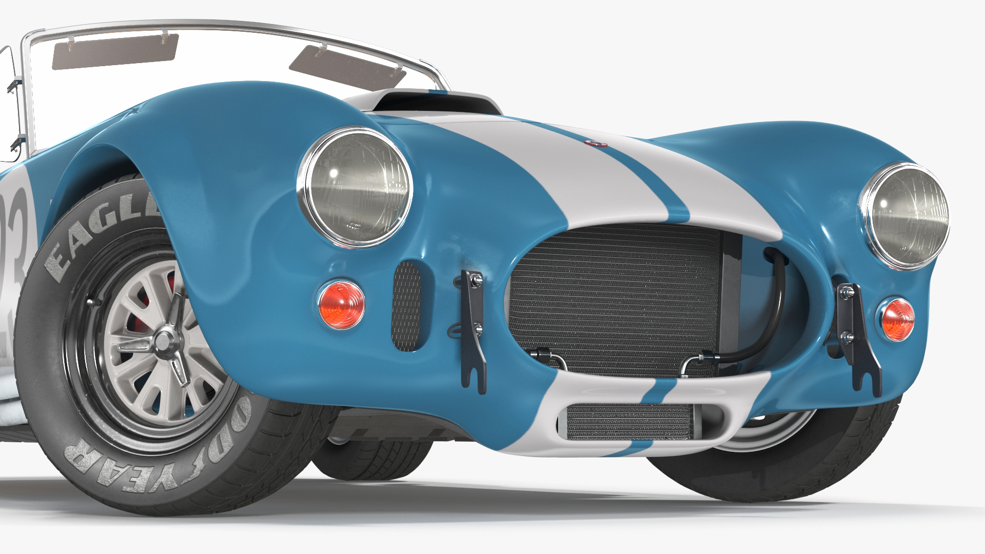 3D model Shelby 427 Cobra Blue Yellow Rigged