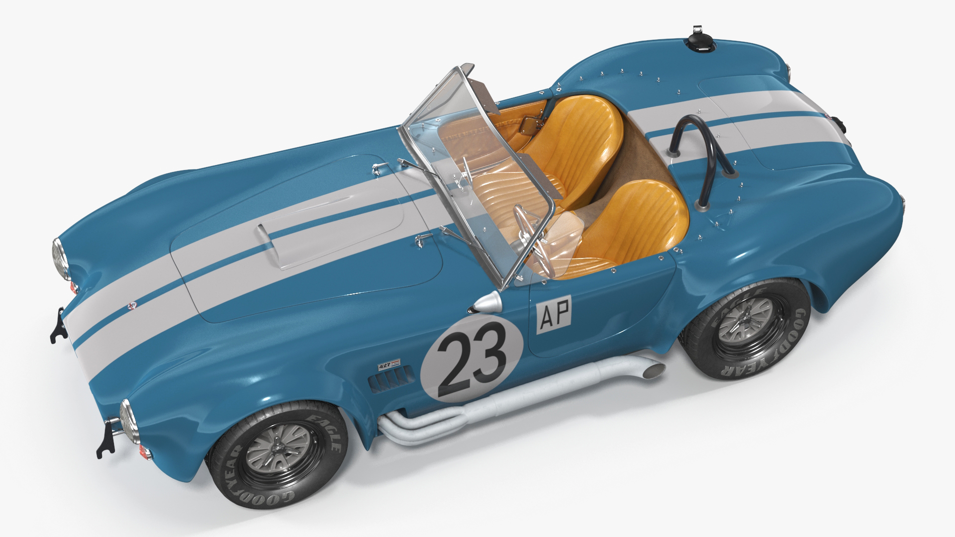 3D model Shelby 427 Cobra Blue Yellow Rigged