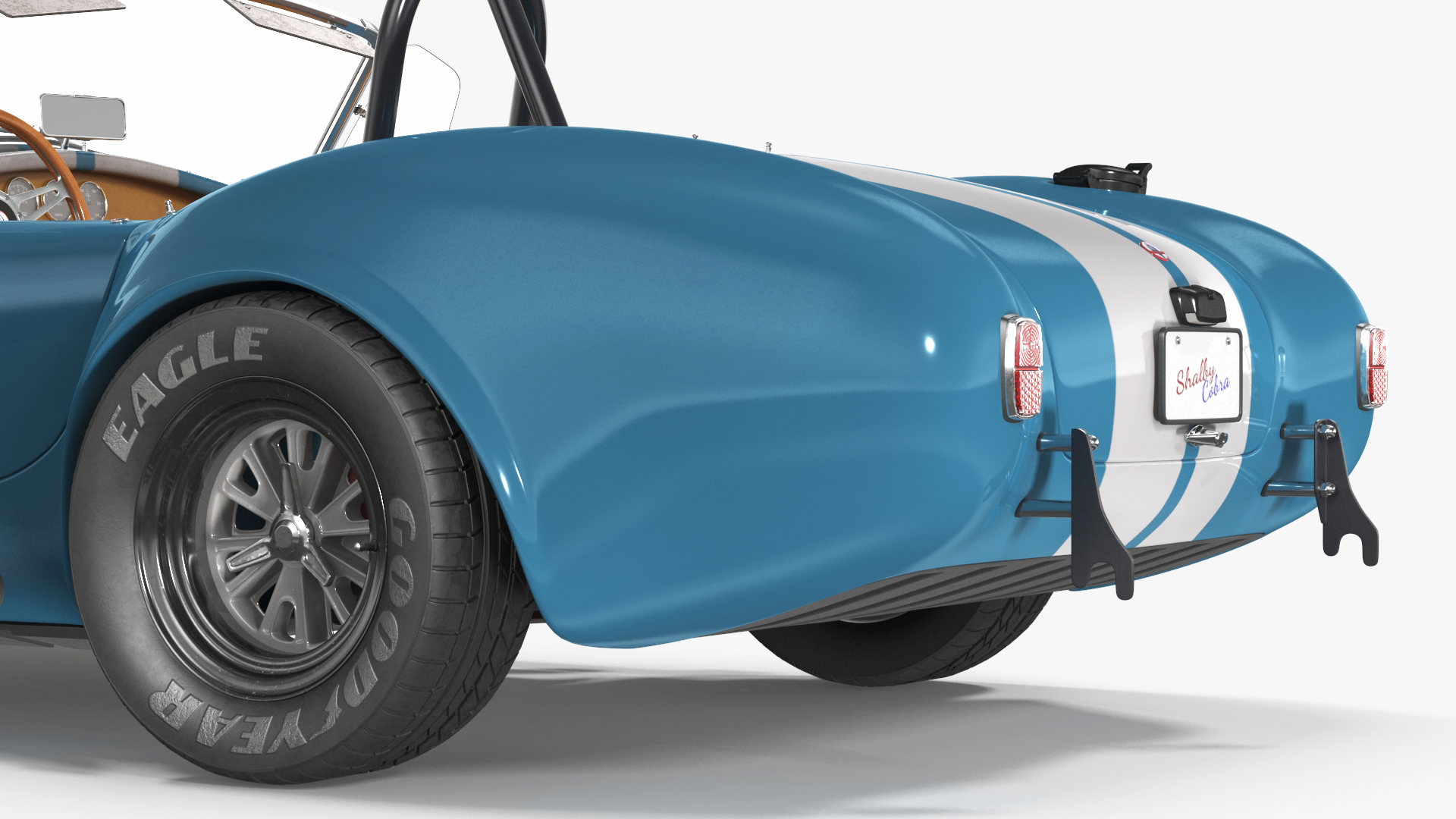 3D model Shelby 427 Cobra Blue Yellow Rigged
