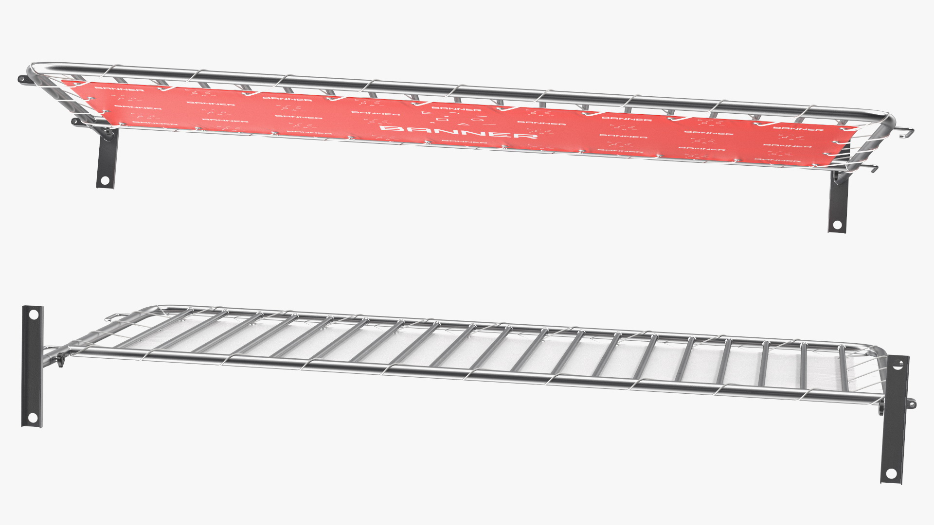 Metal Crowd Barrier with Advertising PVC Banner 3D