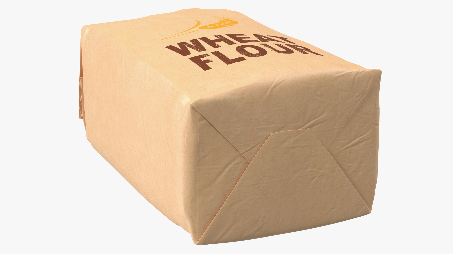 3D Wheat Flour Brown Paper Bag 2lb