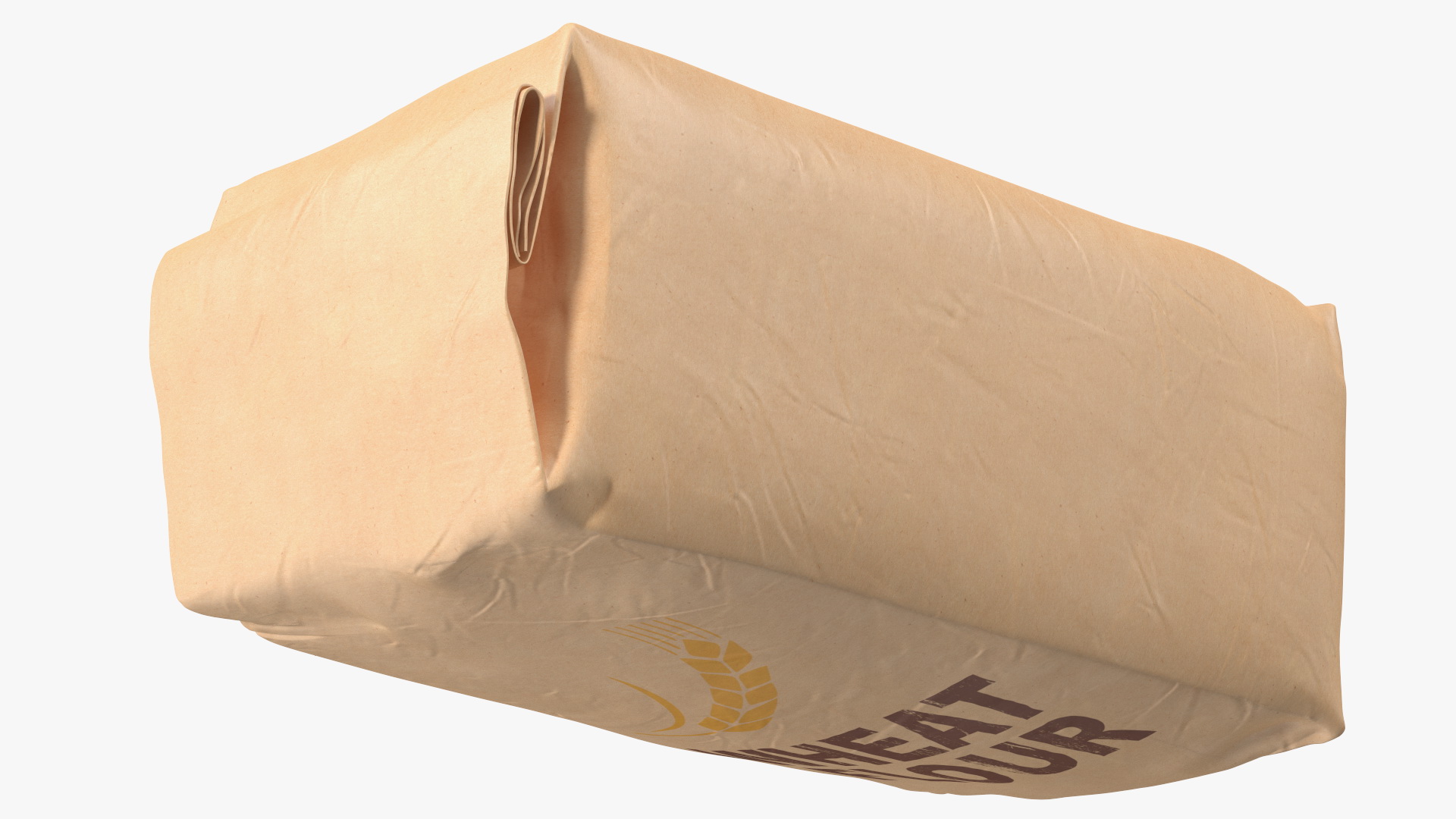 3D Wheat Flour Brown Paper Bag 2lb