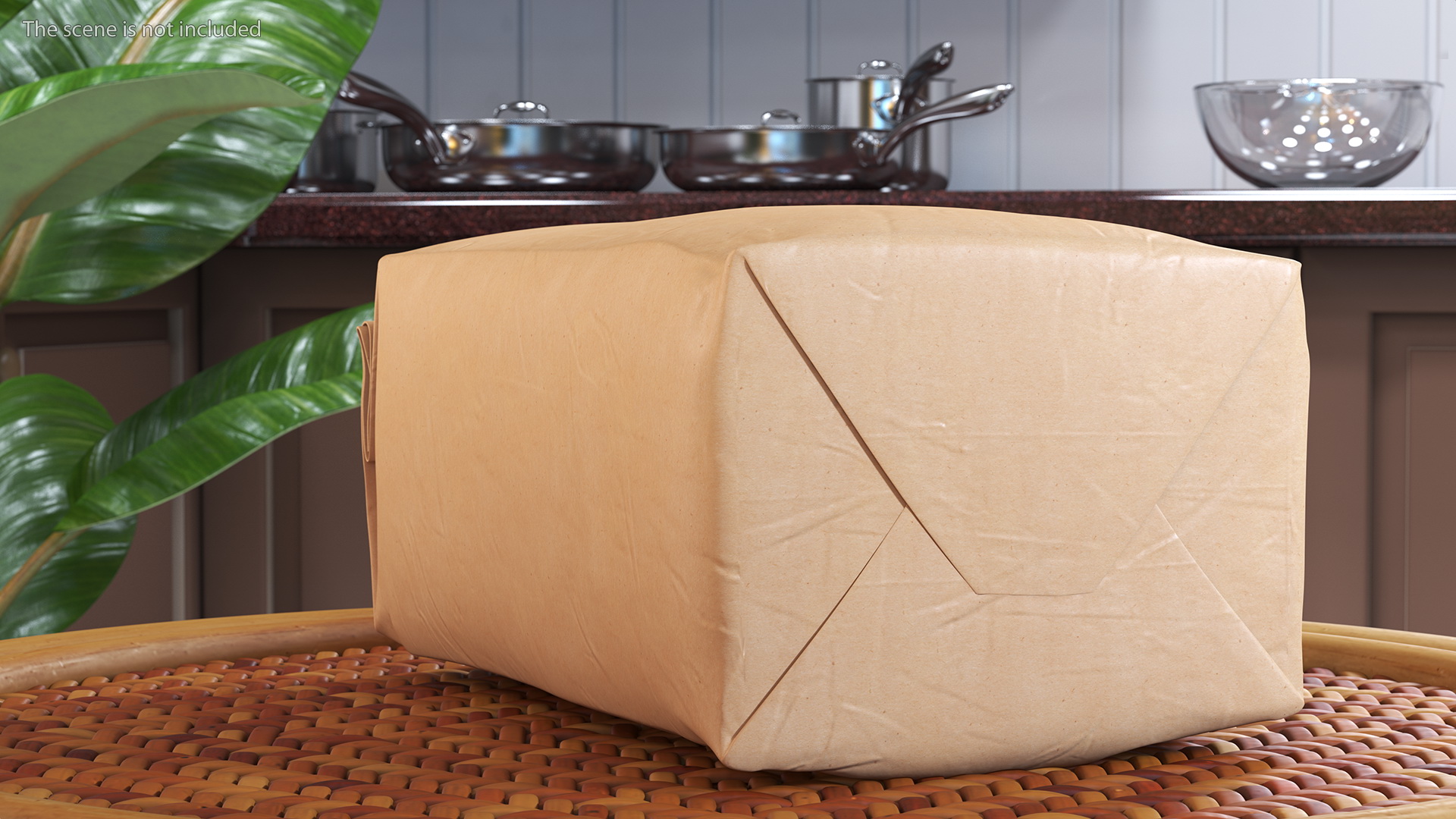3D Wheat Flour Brown Paper Bag 2lb