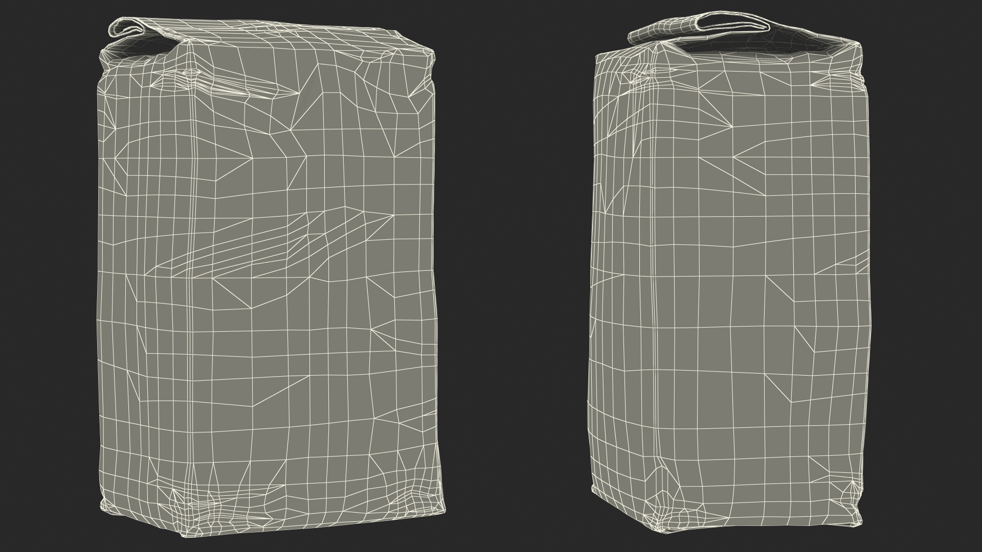 3D Wheat Flour Brown Paper Bag 2lb
