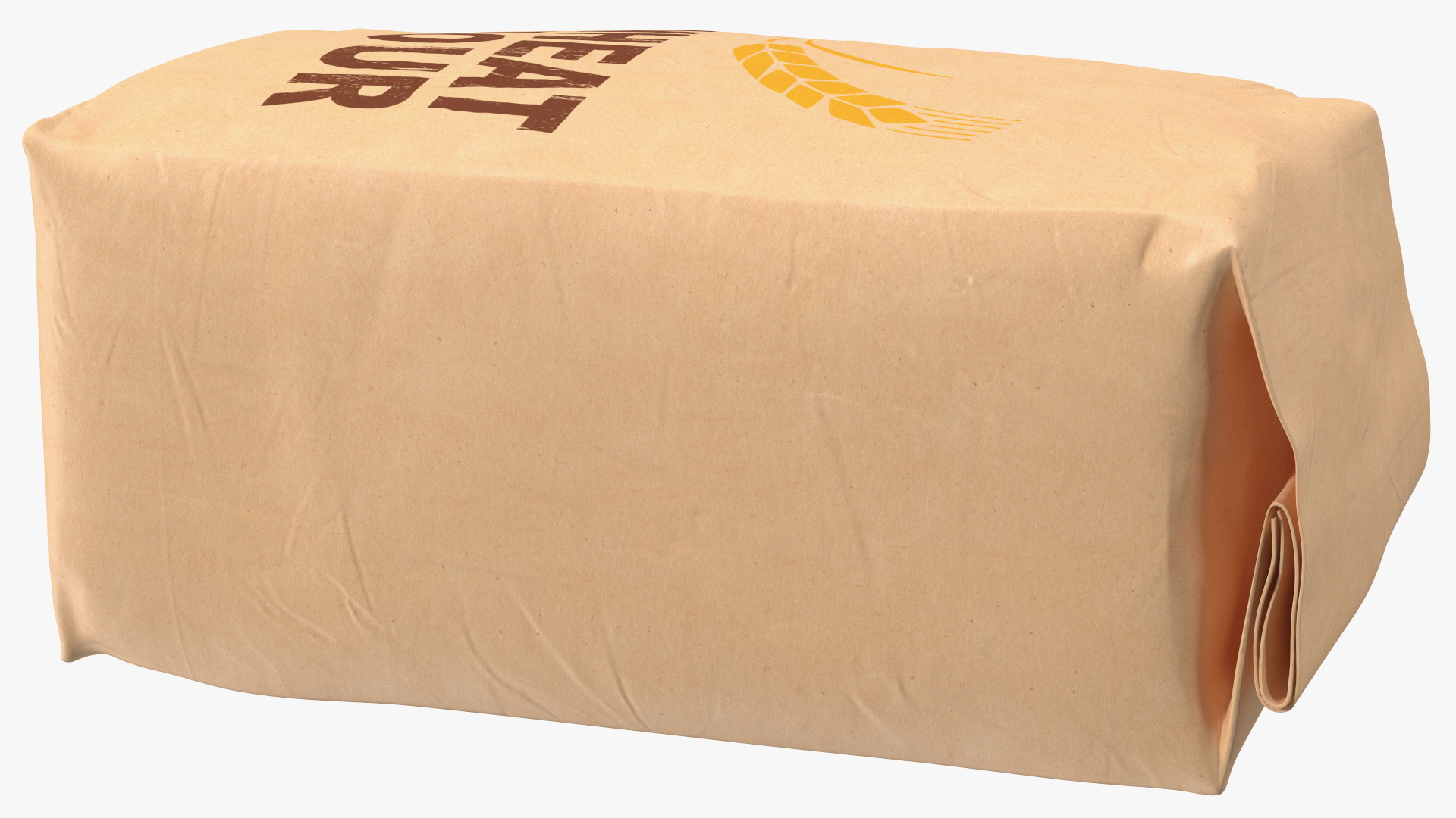 3D Wheat Flour Brown Paper Bag 2lb