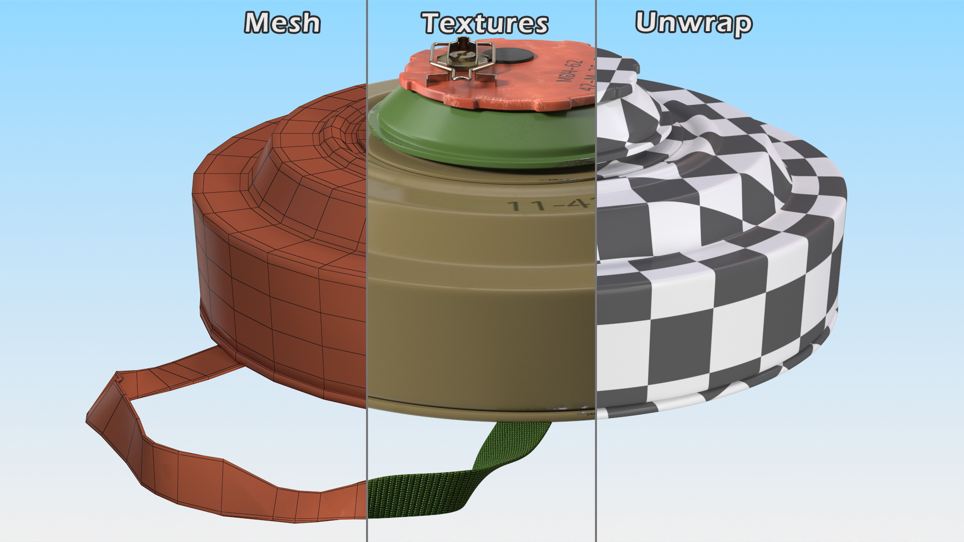Anti Tank Blast Mine TM-62 Clean 3D