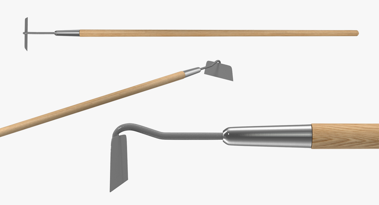 Stainless Steel Draw Hoe 3D model