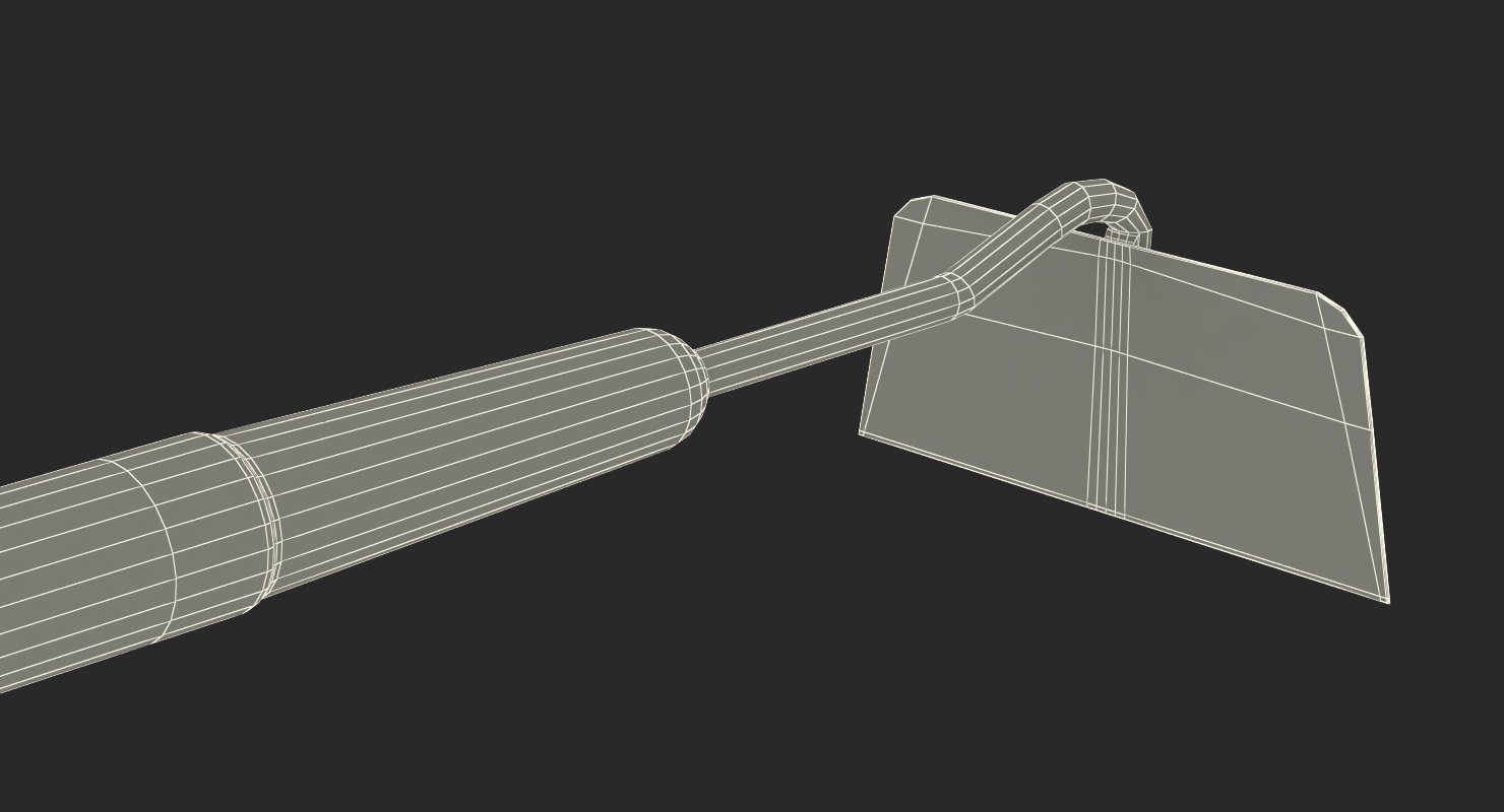 Stainless Steel Draw Hoe 3D model