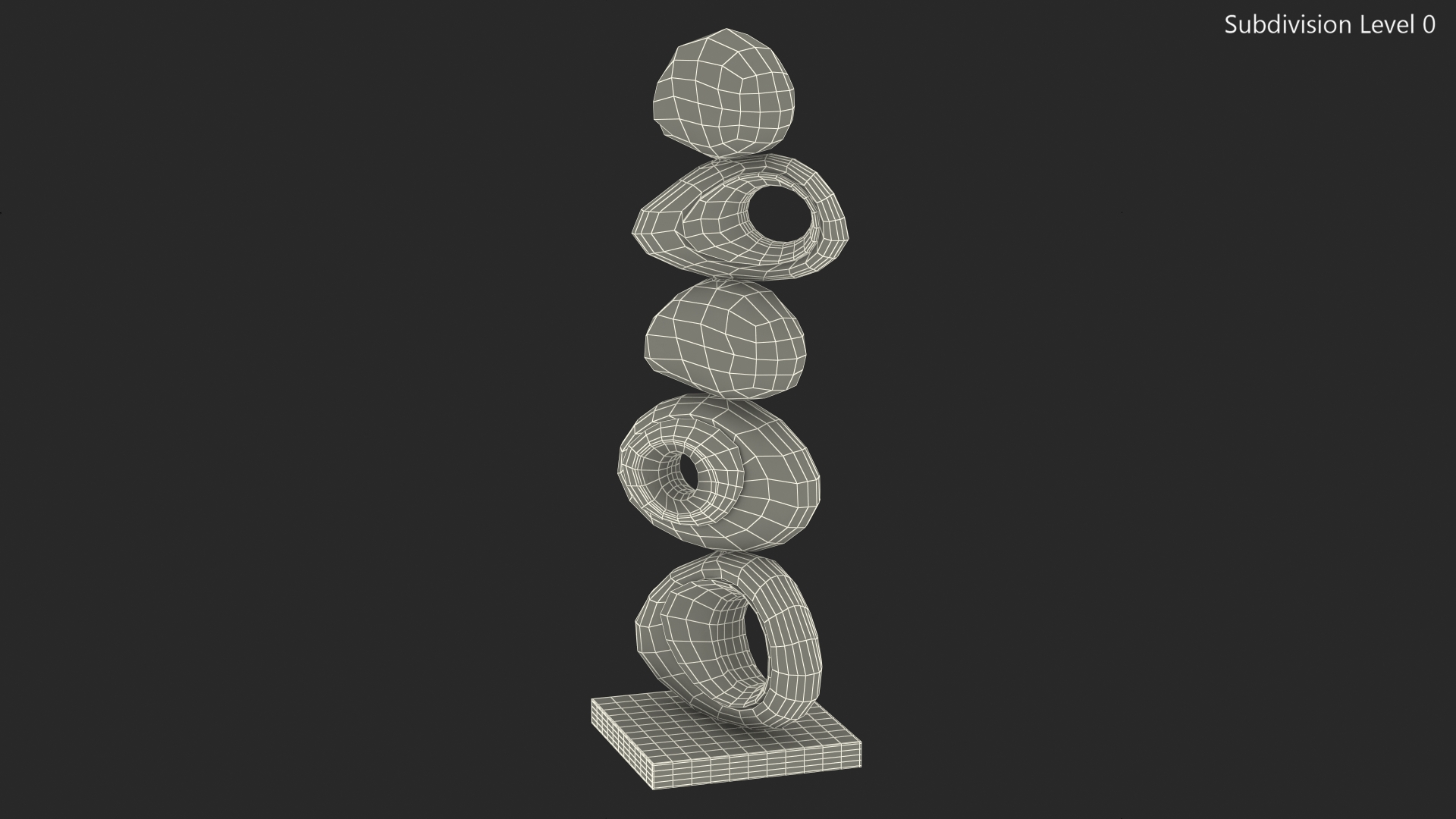 3D model Floating Rock Decor Sculpture Brown