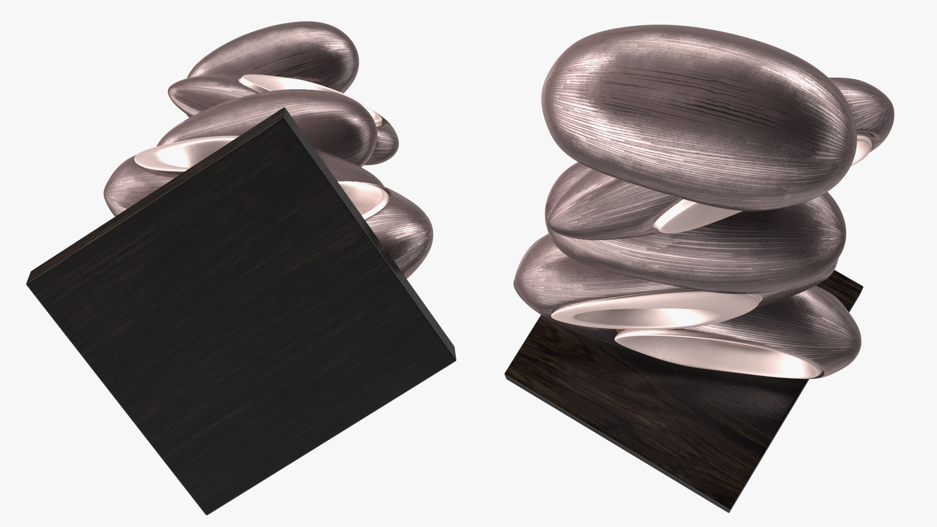 3D model Floating Rock Decor Sculpture Brown