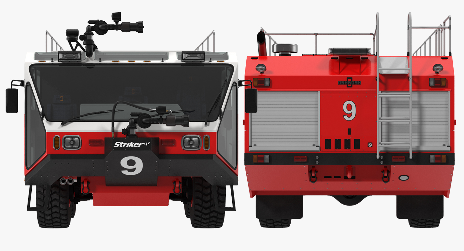 Oshkosh Striker 4500 Airport Fire Truck Toronto Pearson Rigged 3D