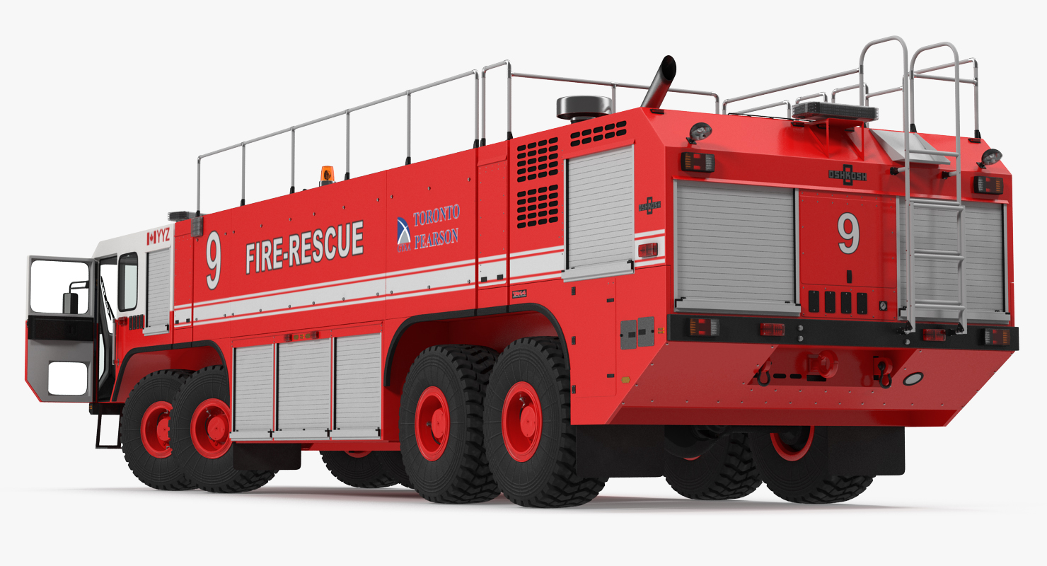 Oshkosh Striker 4500 Airport Fire Truck Toronto Pearson Rigged 3D