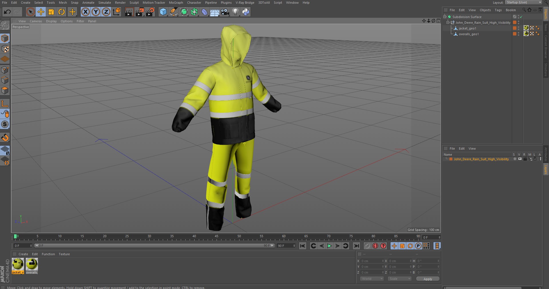 3D John Deere Rain Suit High Visibility