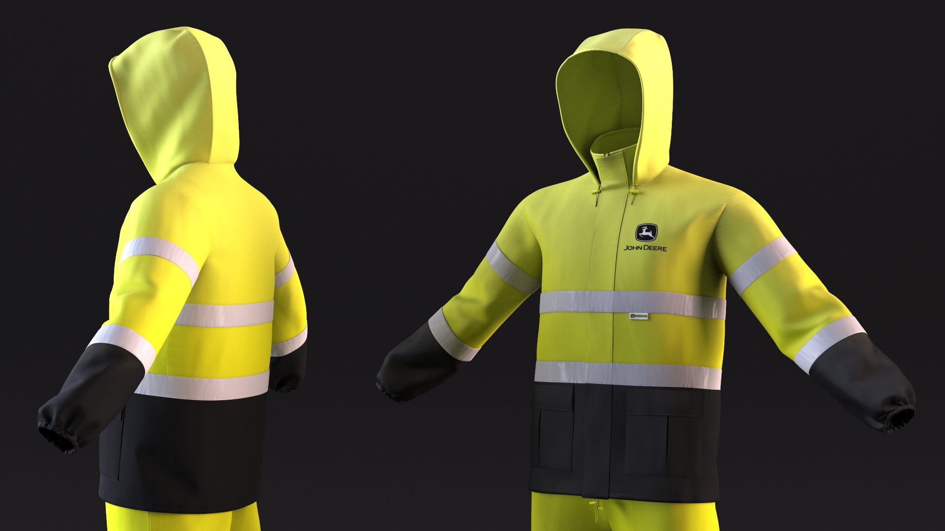3D John Deere Rain Suit High Visibility