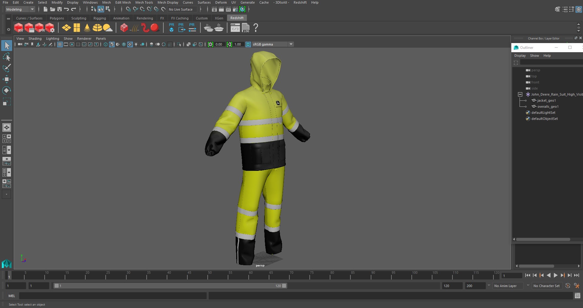 3D John Deere Rain Suit High Visibility