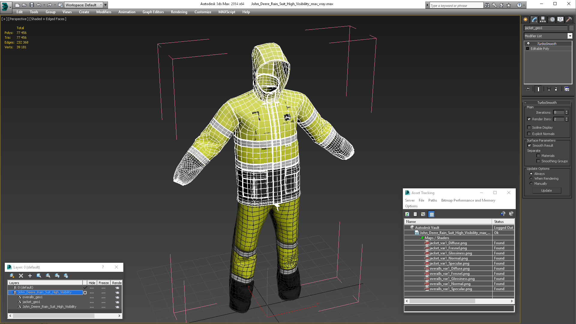 3D John Deere Rain Suit High Visibility