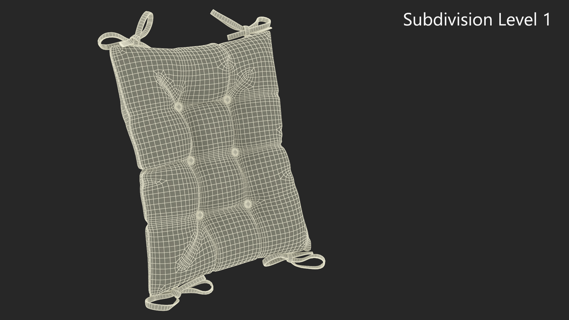 3D Chair Back Cushion Gray model