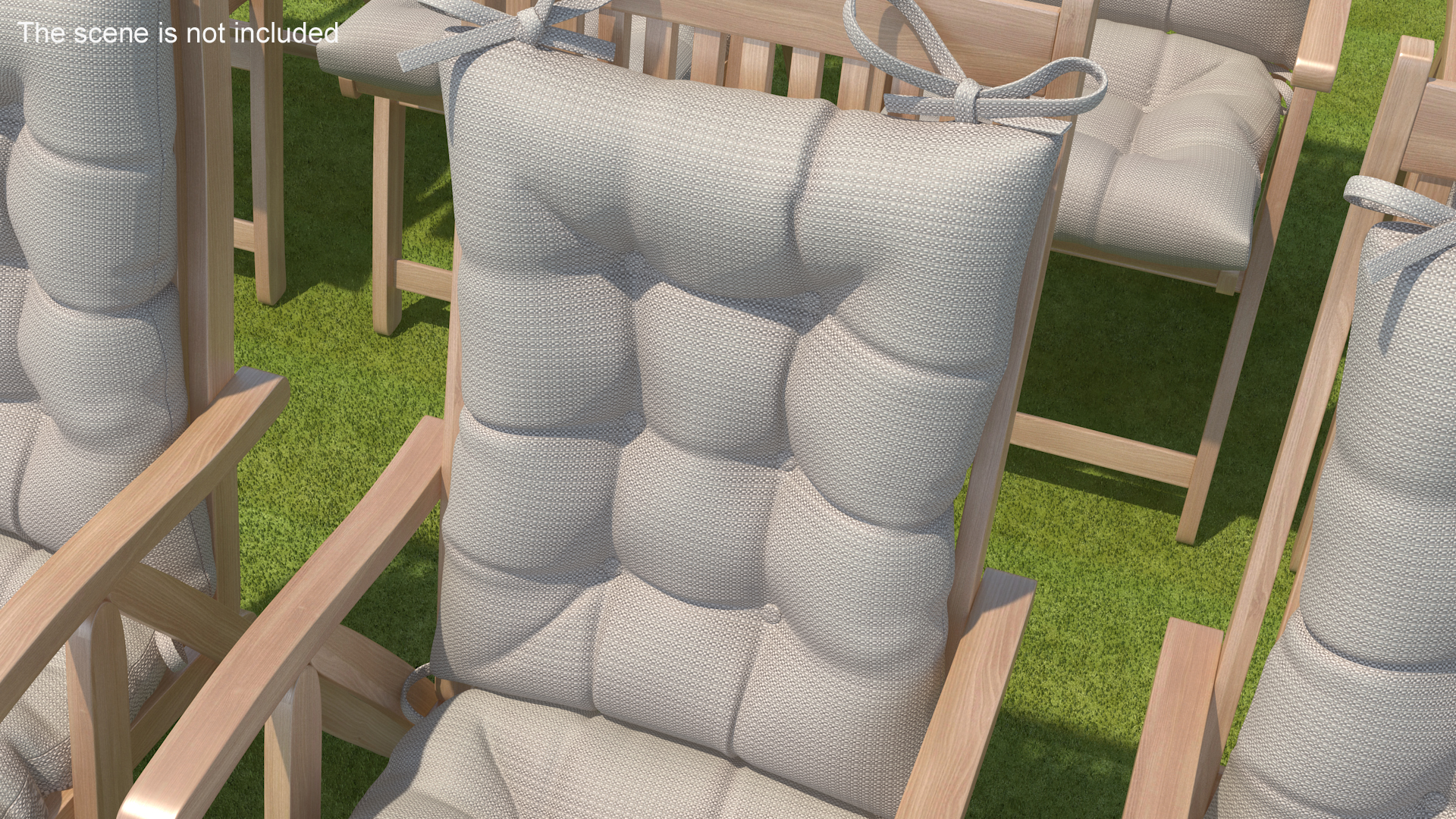 3D Chair Back Cushion Gray model
