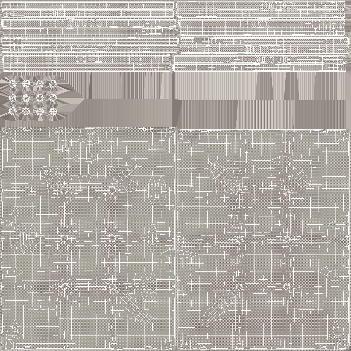 3D Chair Back Cushion Gray model