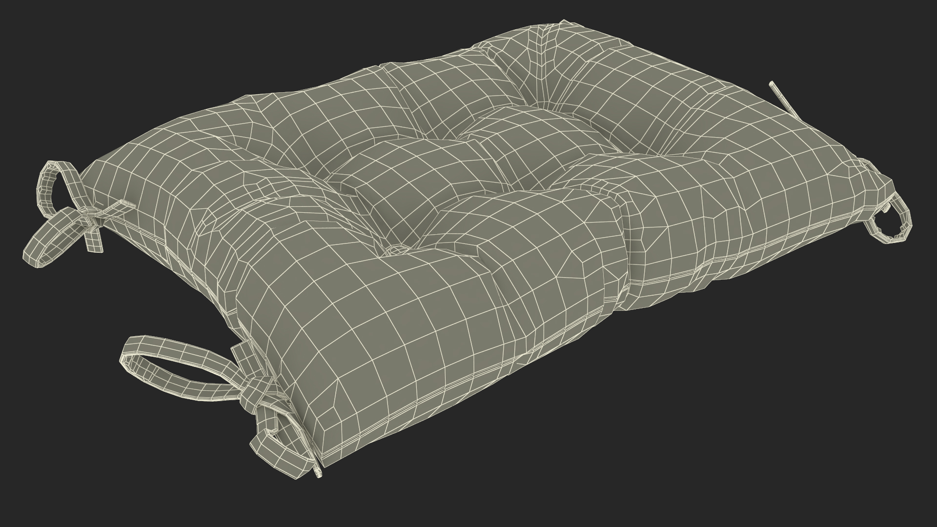 3D Chair Back Cushion Gray model