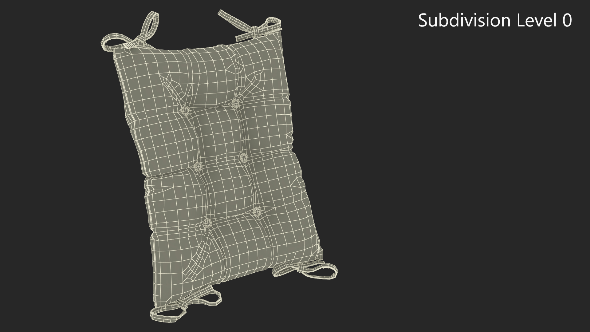 3D Chair Back Cushion Gray model