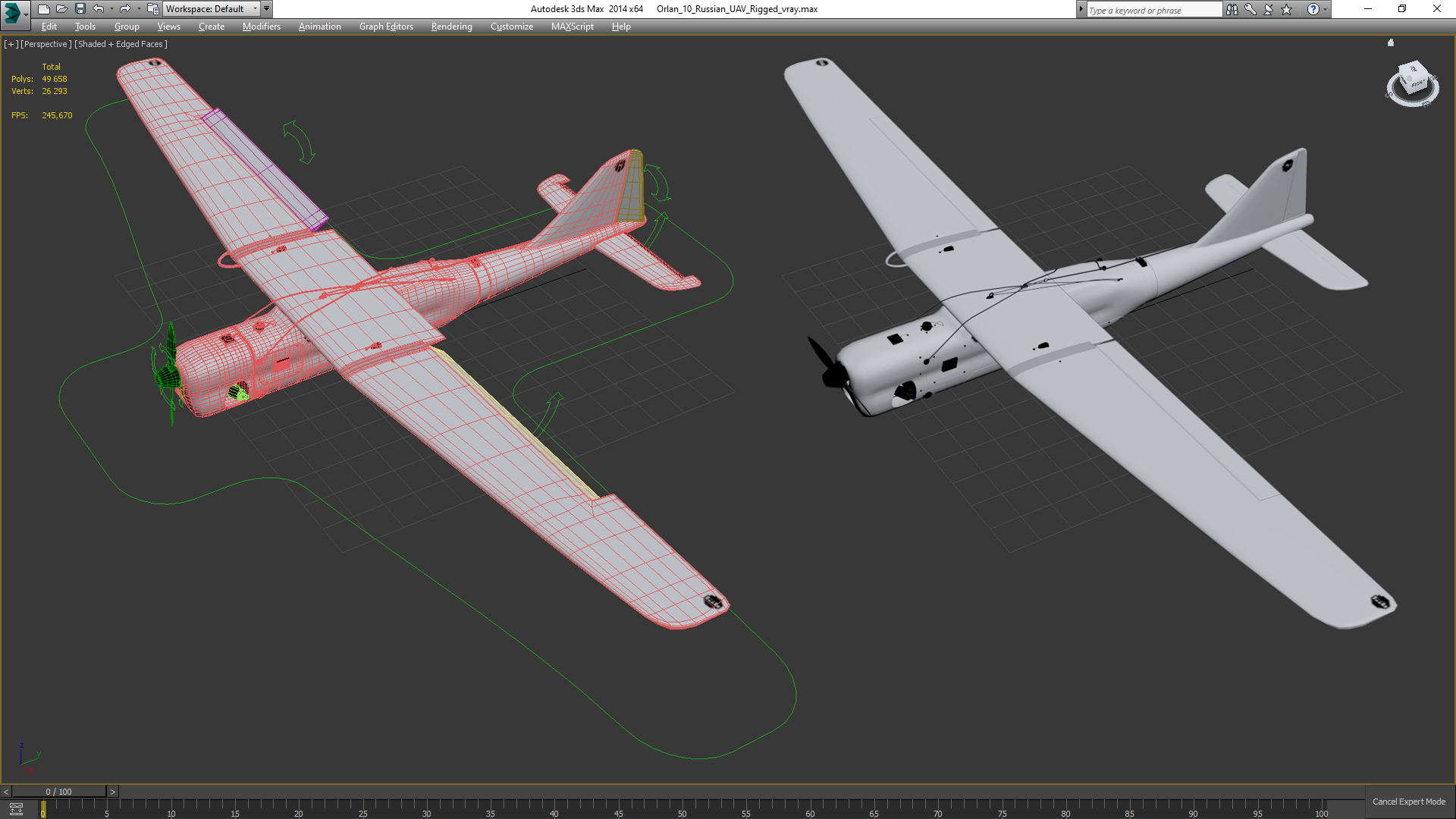 Orlan 10 Russian UAV Rigged 3D