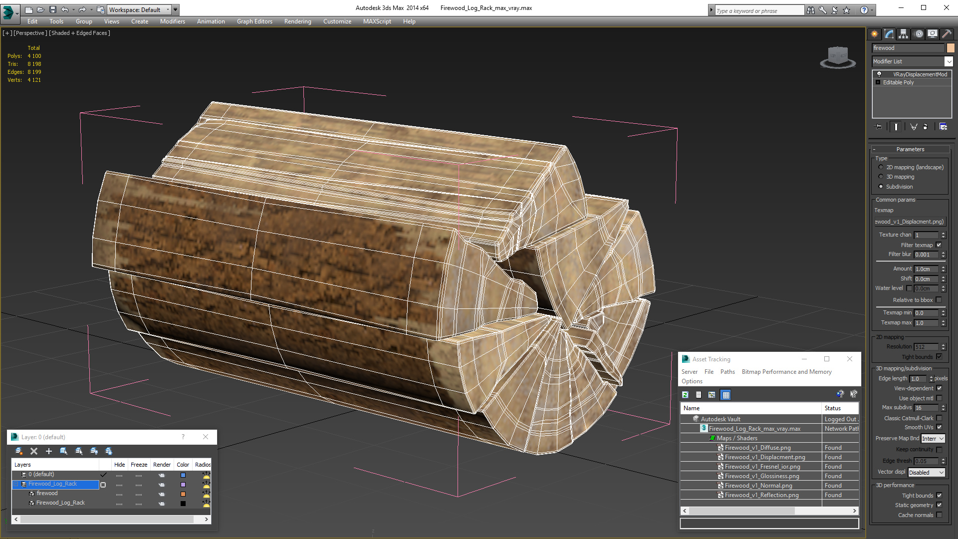 Firewood Log Rack 3D