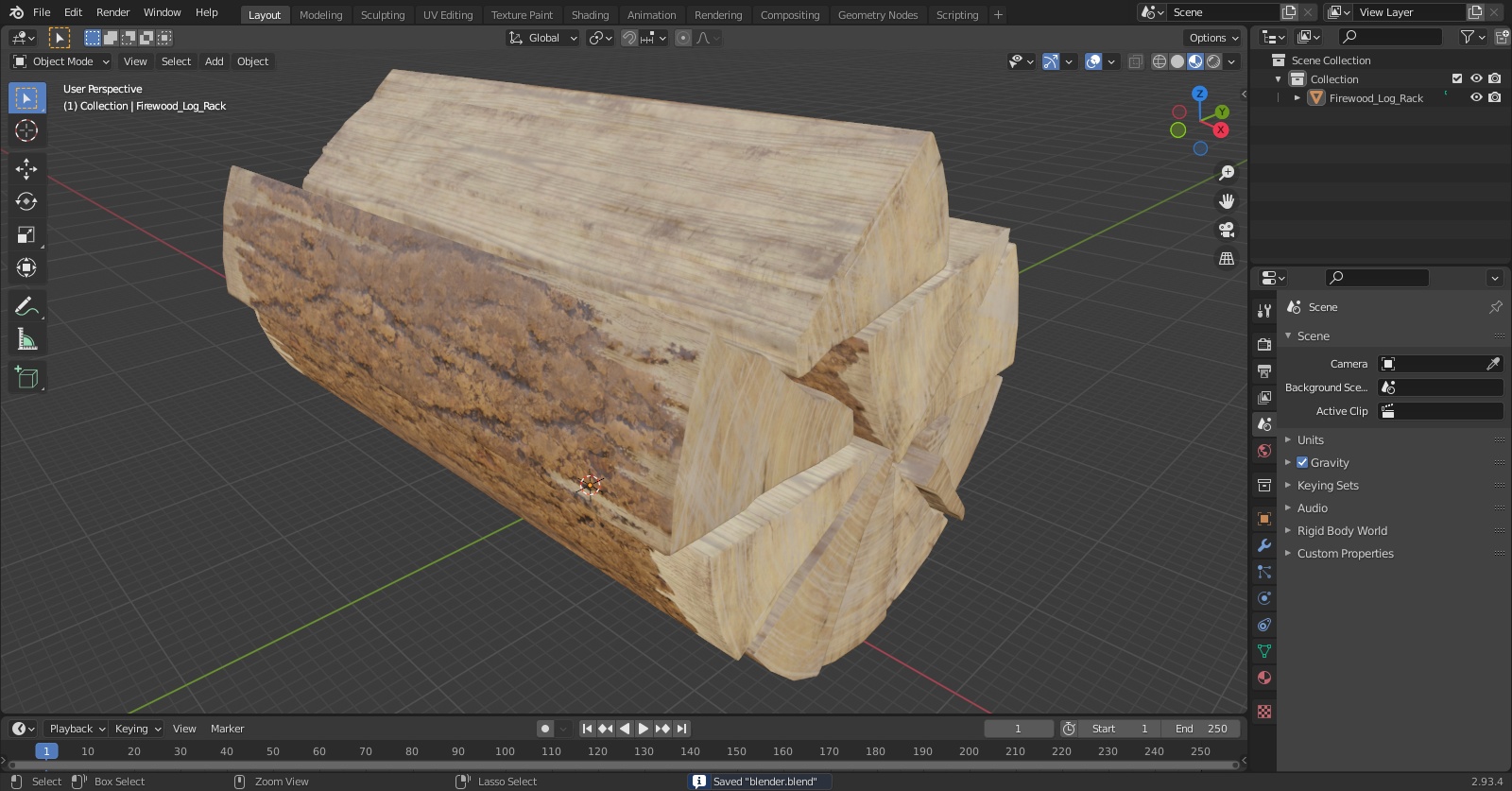Firewood Log Rack 3D