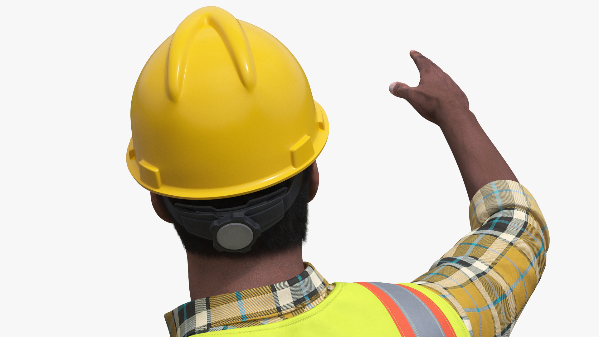 Construction Worker Pointing Pose Fur 3D
