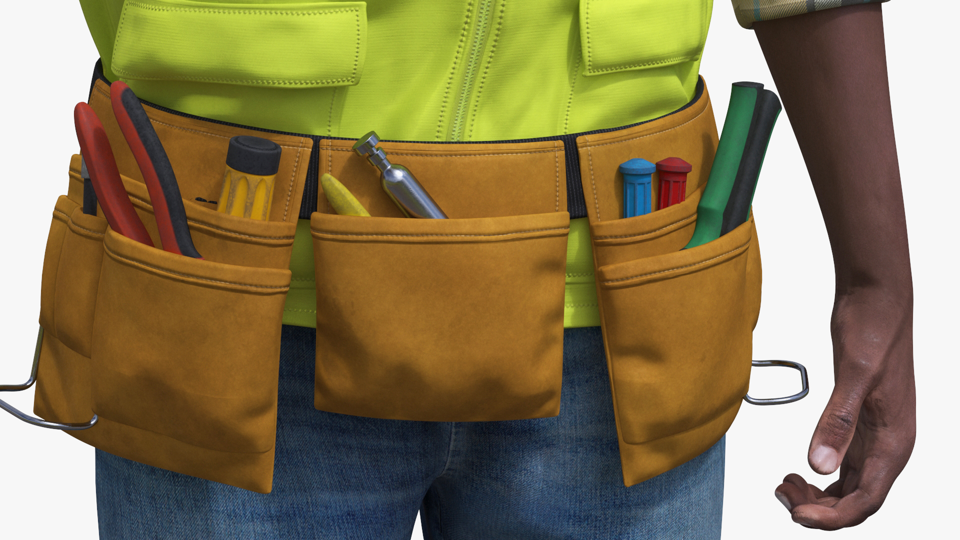 Construction Worker Pointing Pose Fur 3D